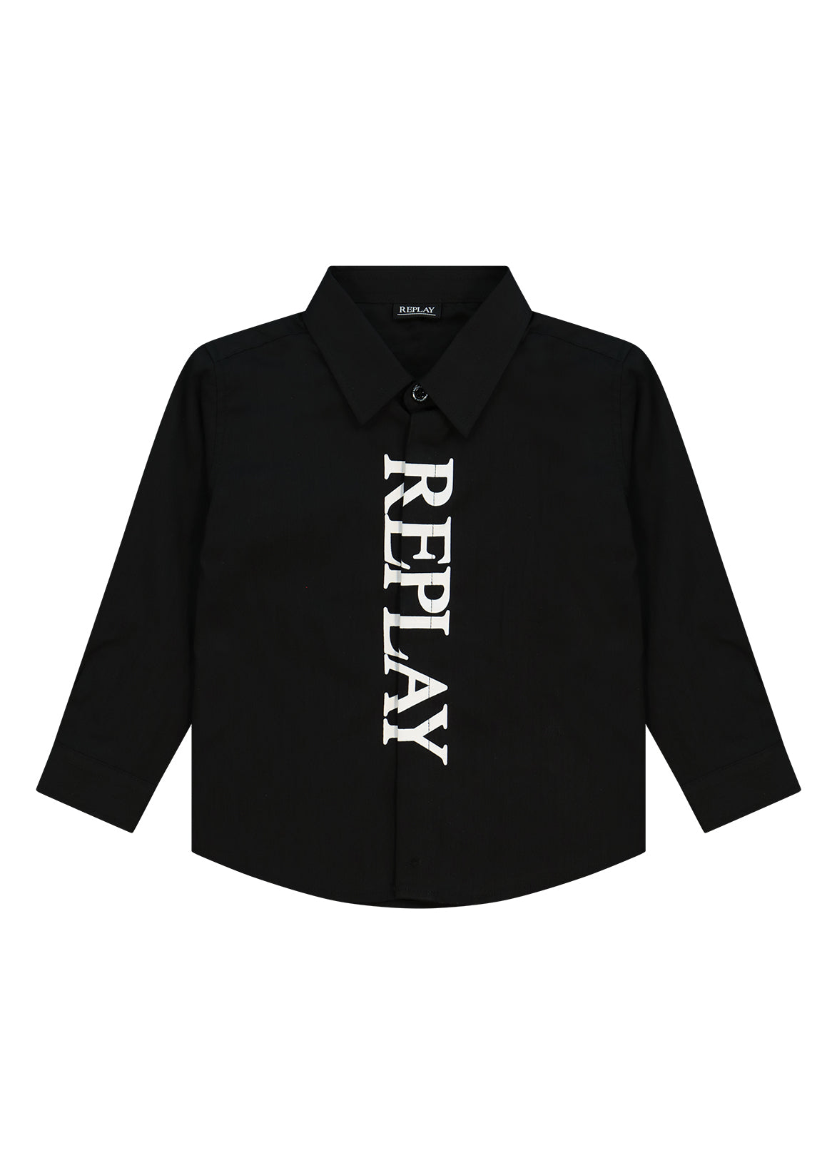 חולצה מכופתרת REPLAY עם לוגו גדול לאורך לתינוקות BLACK / 3-6M