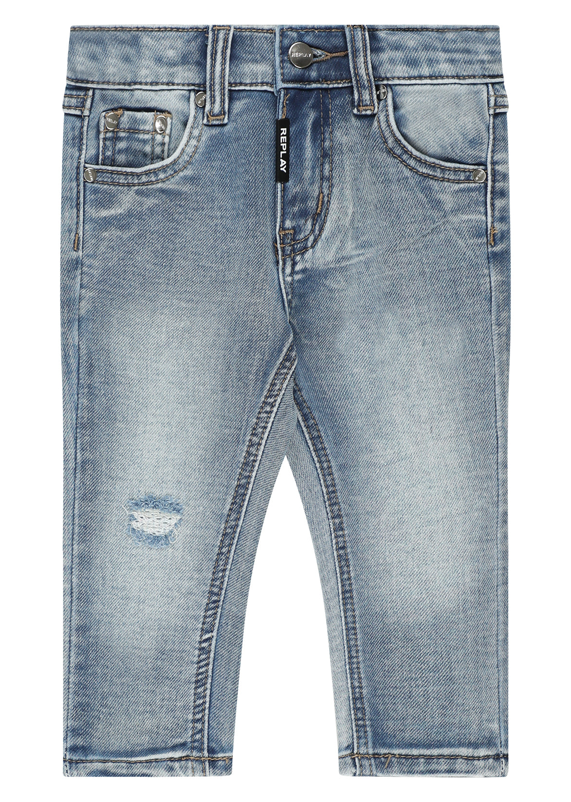 מכנסי ג'ינס REPLAY בעיצוב ממותג לתינוקות BLUE / 3-6M