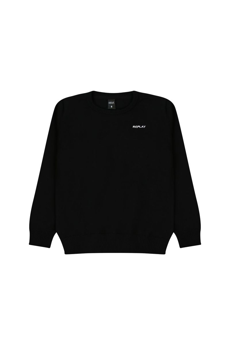 סווטשירט REPLAY לוגו מותג בצד לילדים BLACK / 4Y