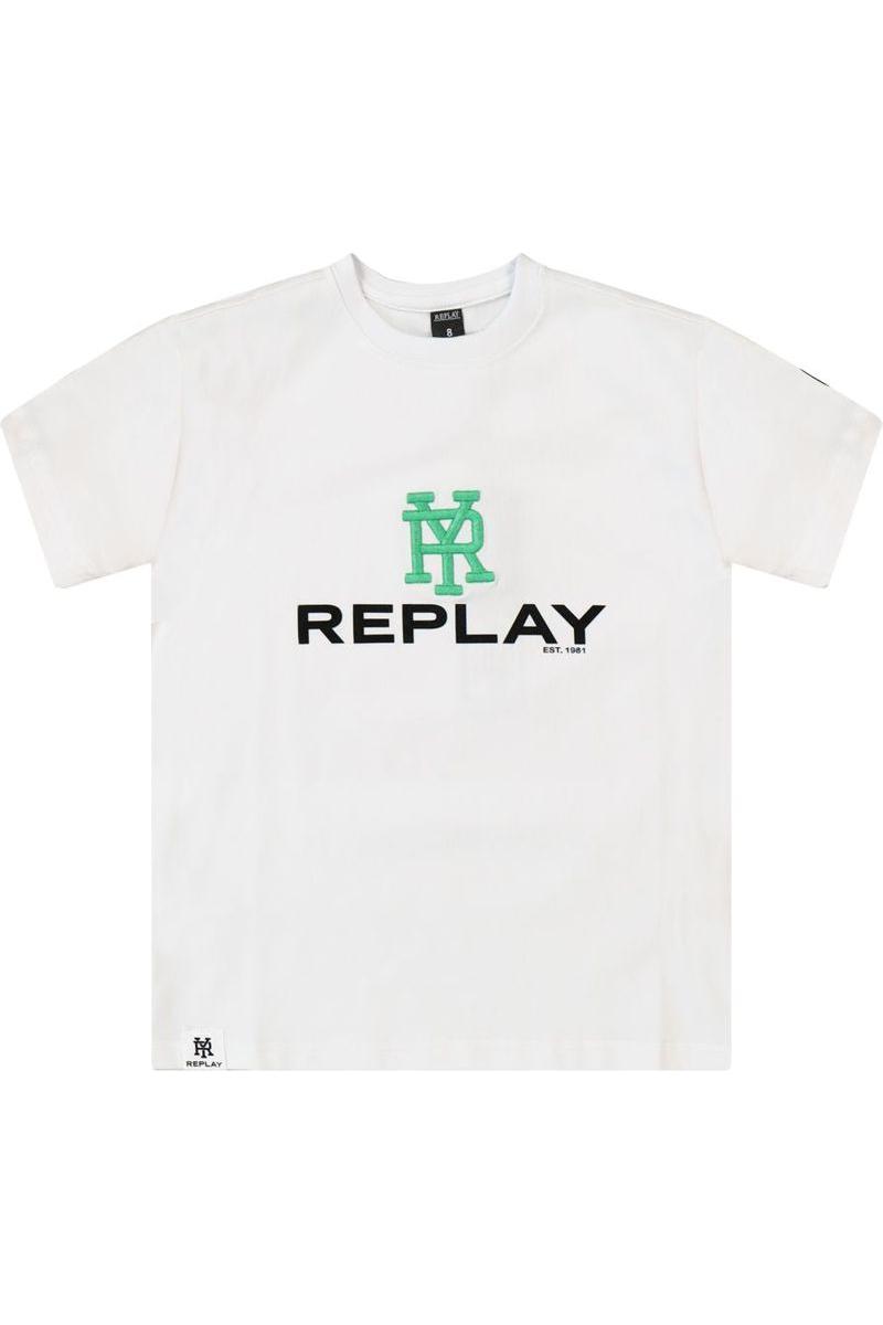 חולצת טישירט REPLAY הדפס לוגו מותג לילדים