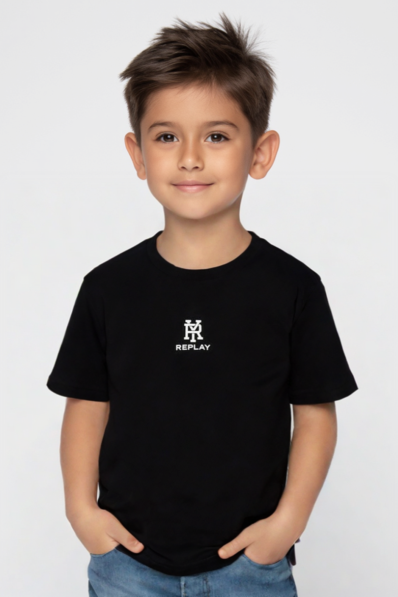 חולצת טישירט REPLAY לוגו מותג באמצע לילדים