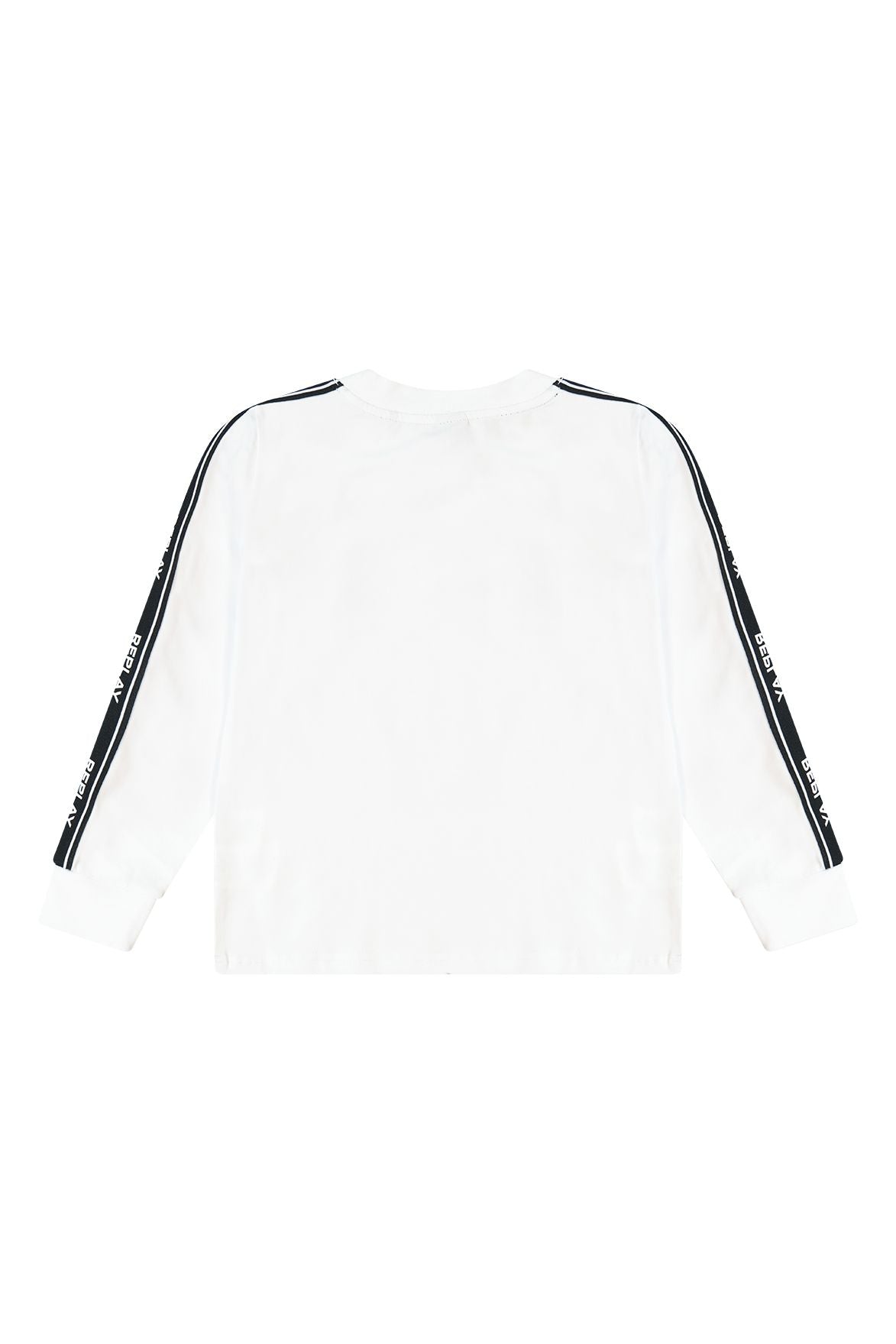 חולצת טישרט REPLAY לוגו מודפס באמצע ובשרוול לילדים WHITE / 4Y