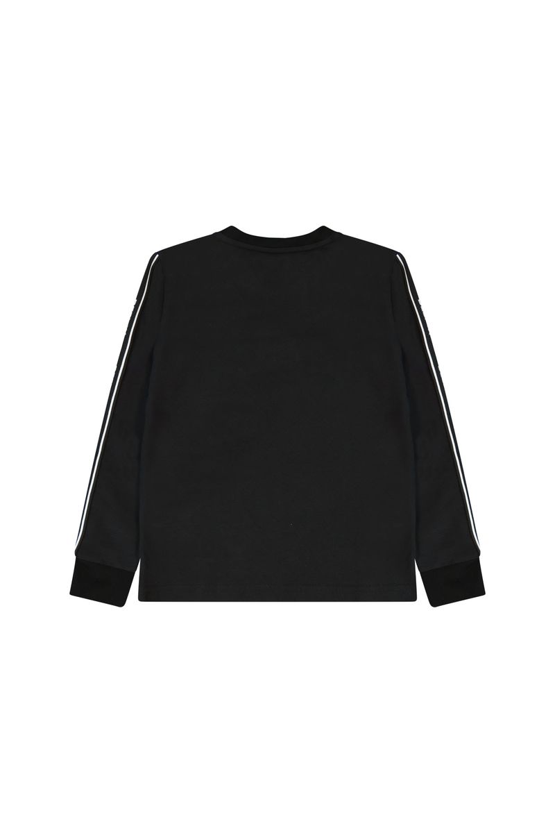 חולצת טישרט REPLAY לוגו מודפס באמצע ובשרוול לילדים BLACK / 4Y