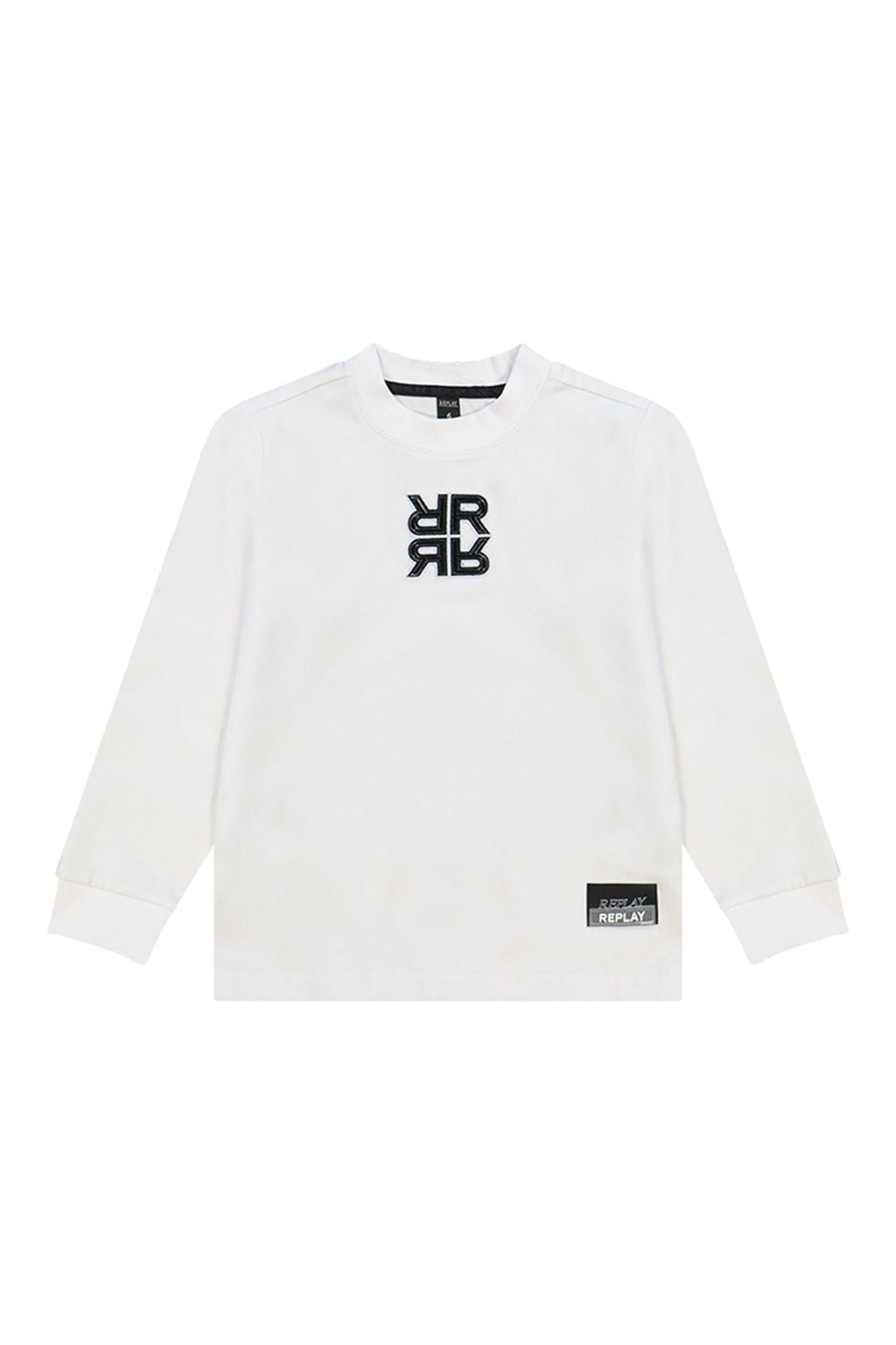 חולצת טישרט REPLAY לוגו מודפס באמצע לילדים WHITE / 4Y