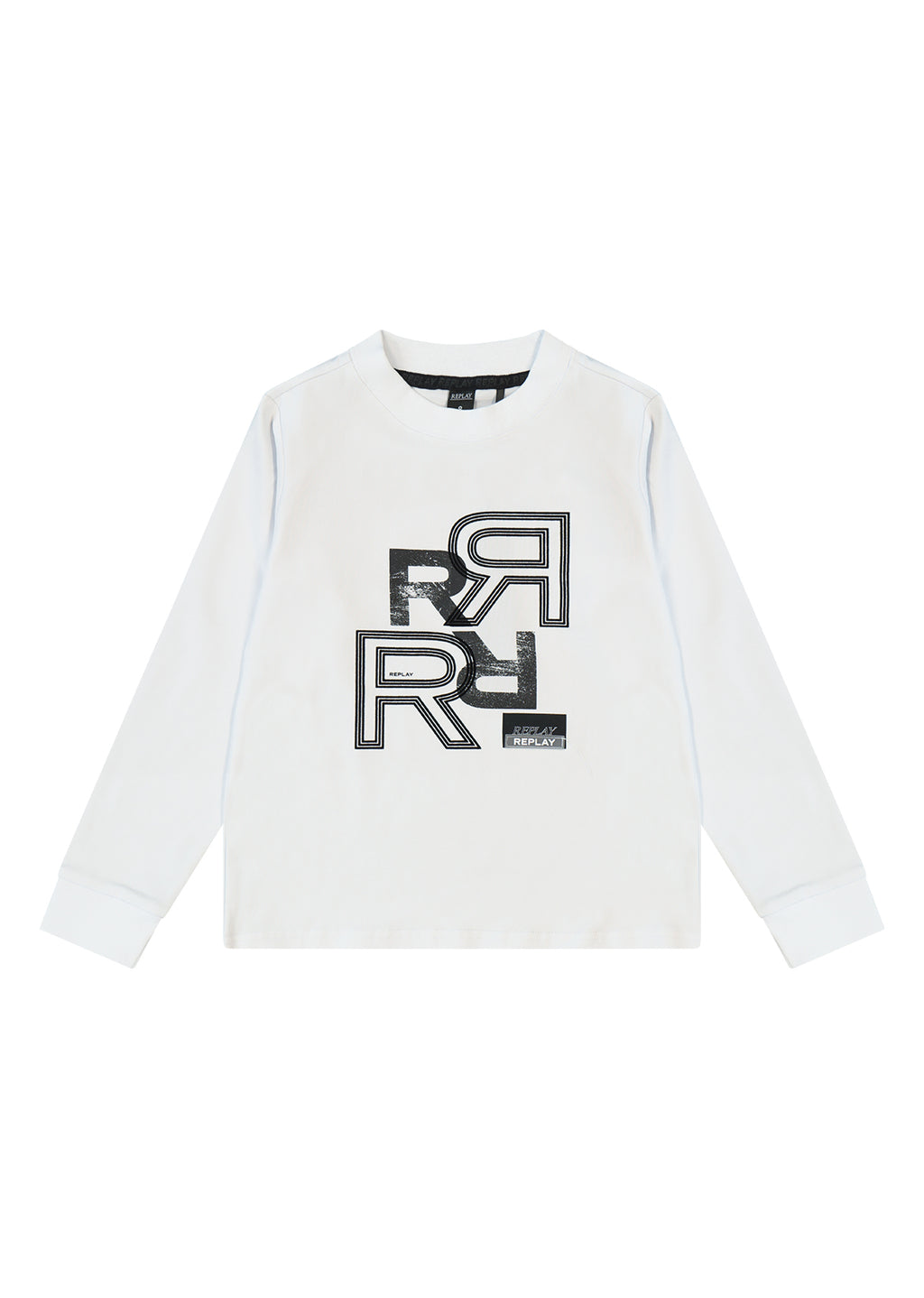 חולצת טישרט REPLAYEPLAY קלאסית לוגו בולט לילדים WHITE / 4Y