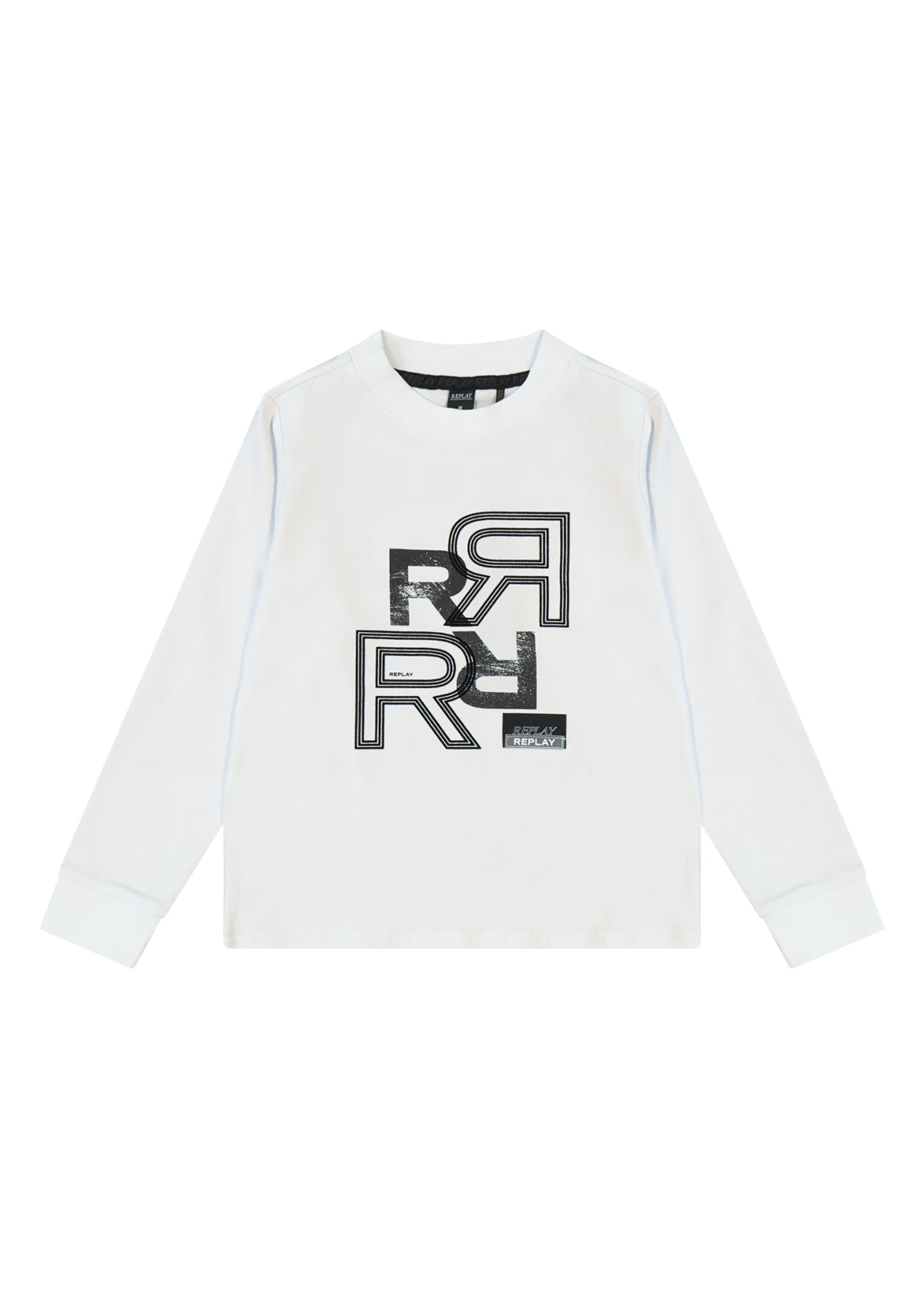 חולצת טישרט REPLAYEPLAY קלאסית לוגו בולט לילדים WHITE / 4Y