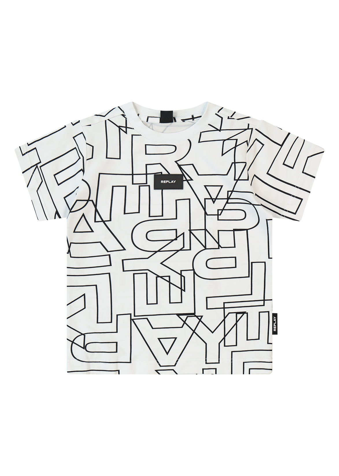 חולצת טישרט REPLAY עם הדפס גרפי אול אובר לילדים WHITE / 4Y