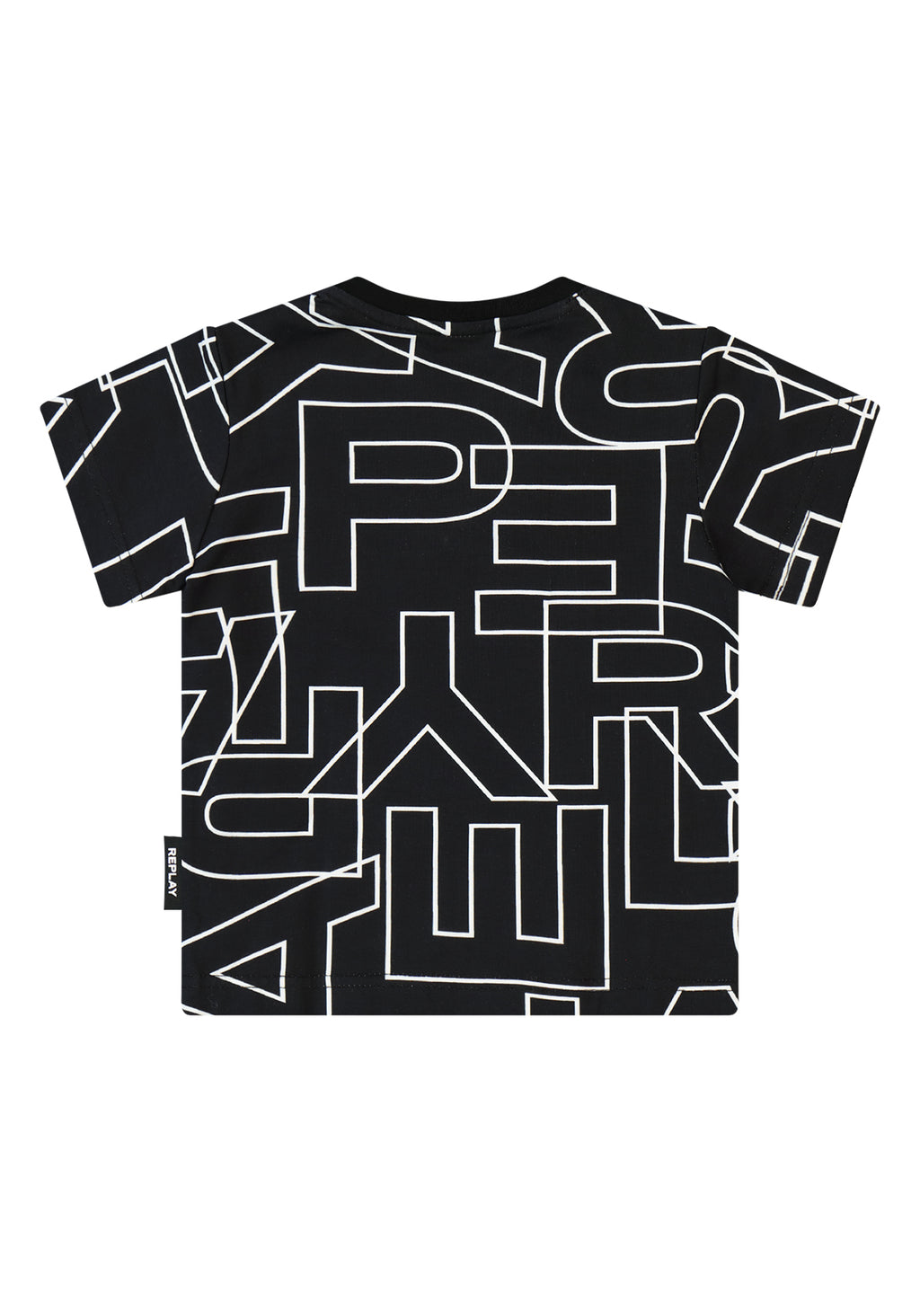 חולצת טישרט REPLAY עם הדפס גרפי אול אובר לילדים BLACK / 4Y