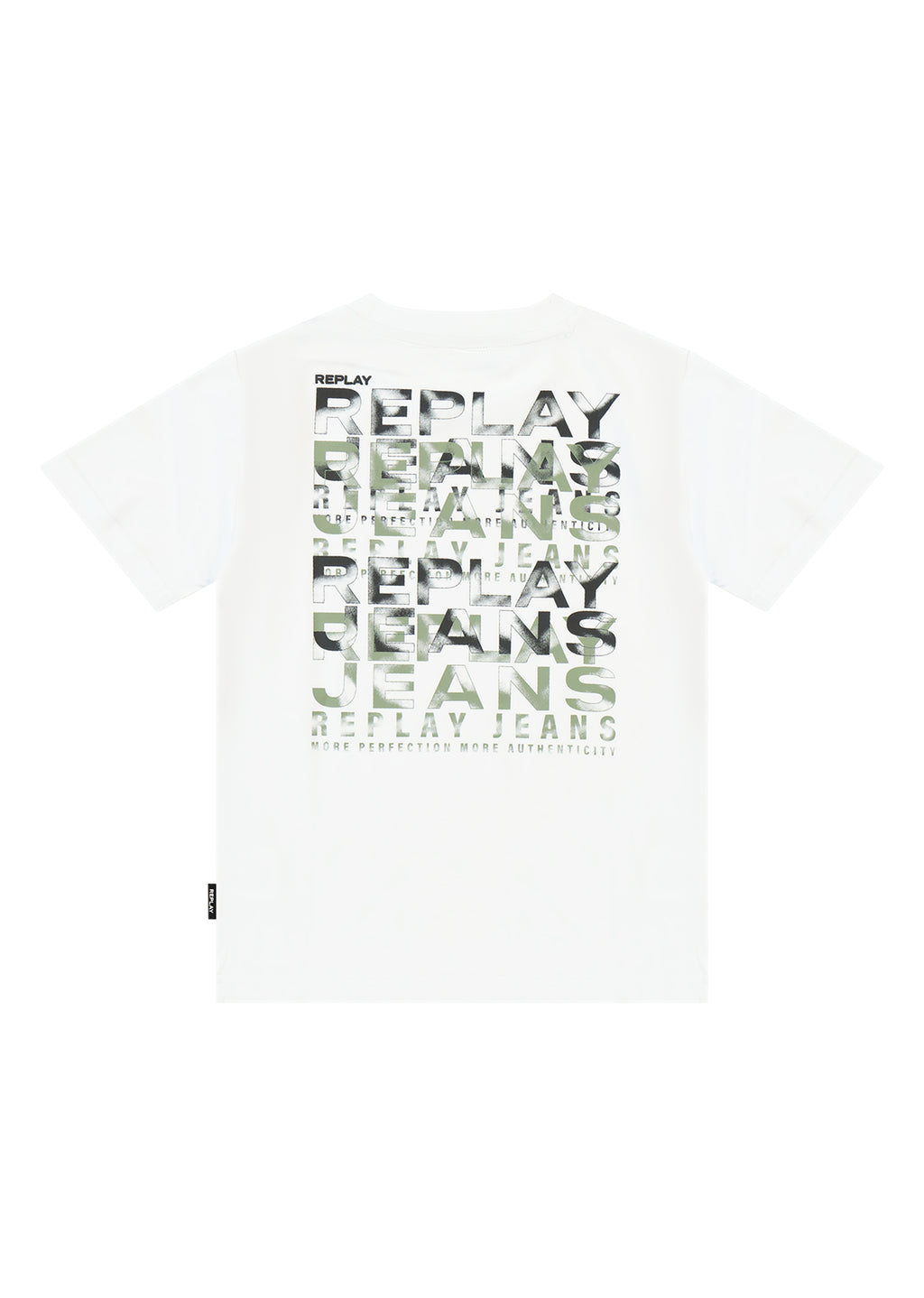 חולצת טישרט REPLAY עם גרפיקה גדולה קדמית לילדים WHITE / 4Y