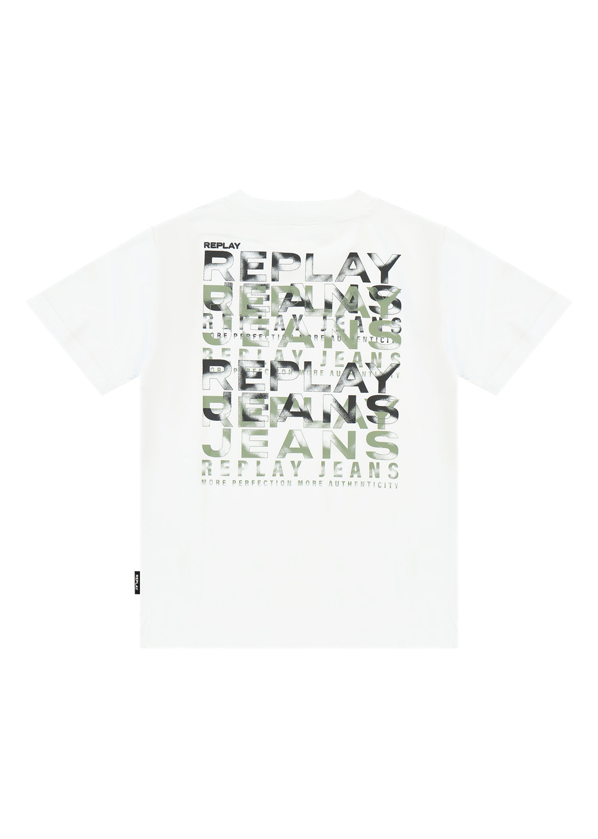 חולצת טישרט REPLAY עם גרפיקה גדולה קדמית לילדים WHITE / 4Y