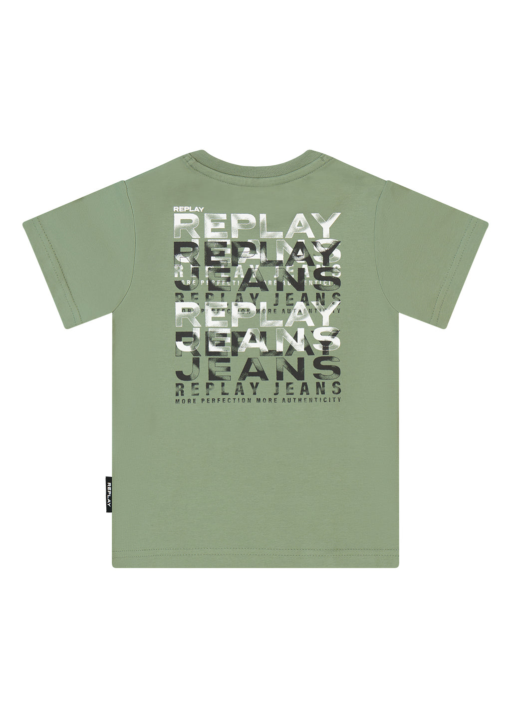 חולצת טישרט REPLAY עם גרפיקה גדולה קדמית לילדים Green / 4Y
