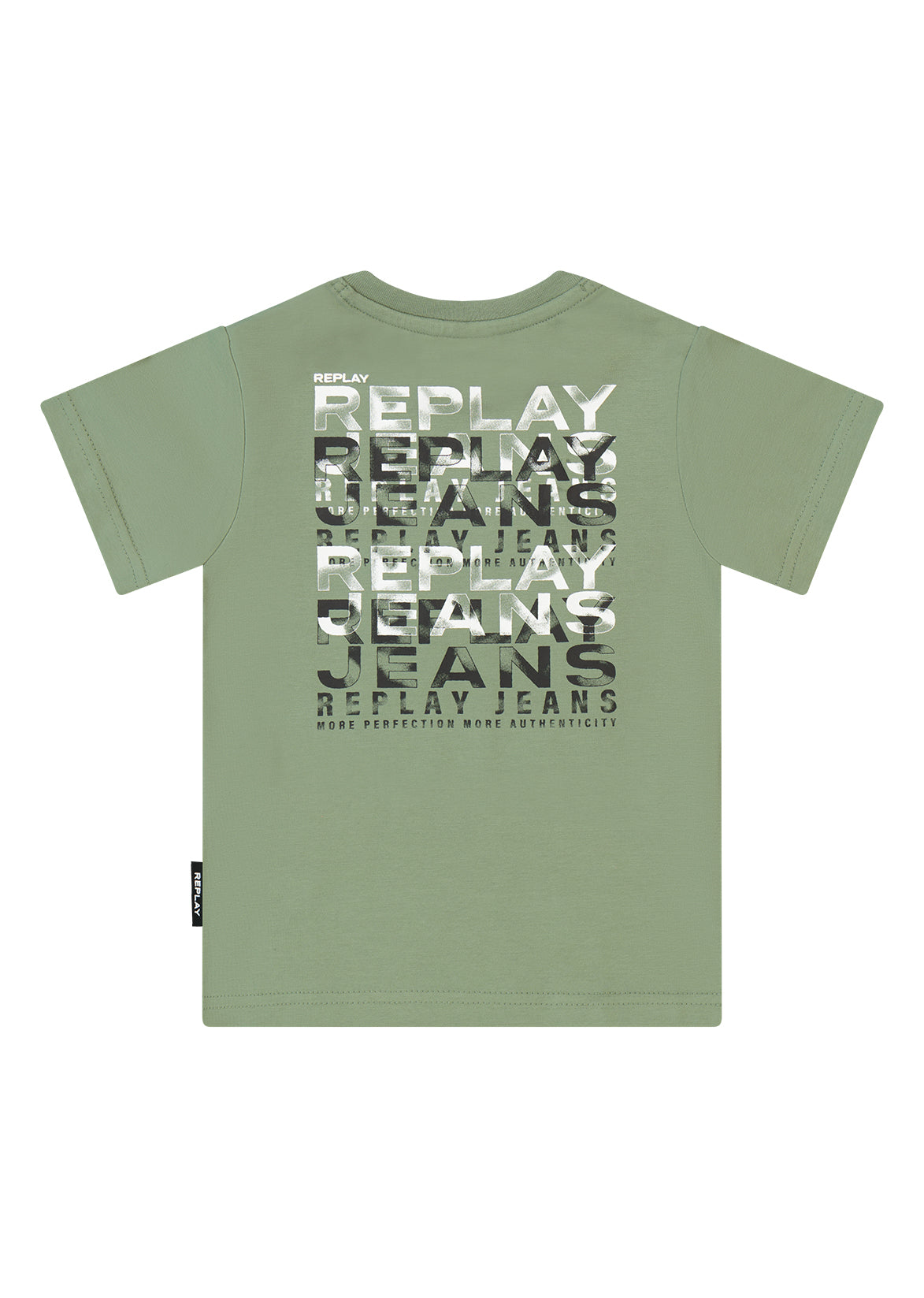חולצת טישרט REPLAY עם גרפיקה גדולה קדמית לילדים Green / 4Y
