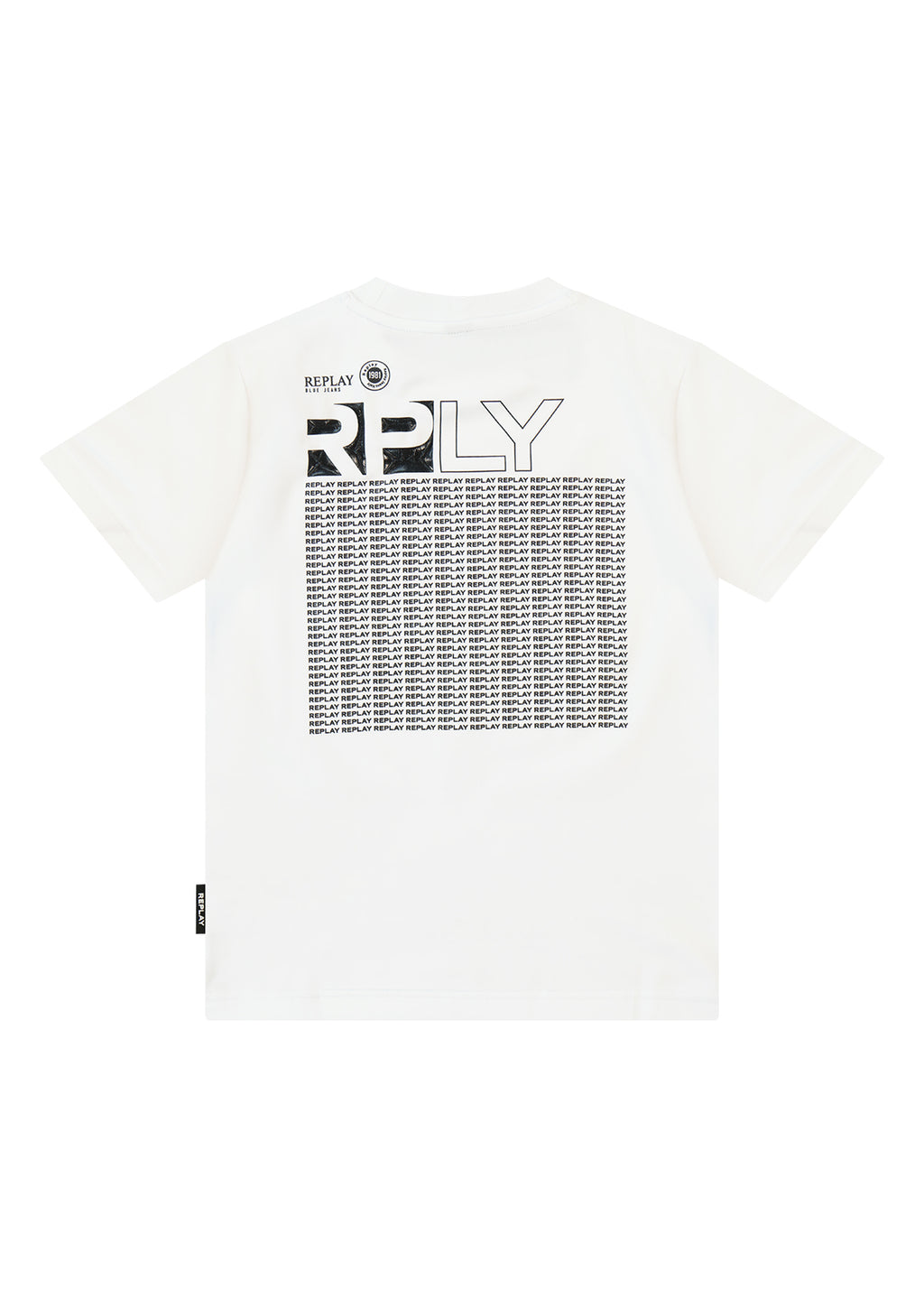 חולצת טישרט REPLAY פאץ׳ בחזה ומבנה נקי לילדים WHITE / 2Y