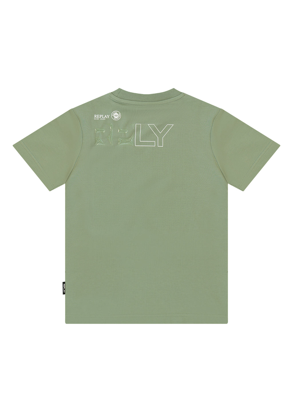 חולצת טישרט REPLAY פאץ׳ בחזה ומבנה נקי לילדים Green / 2Y