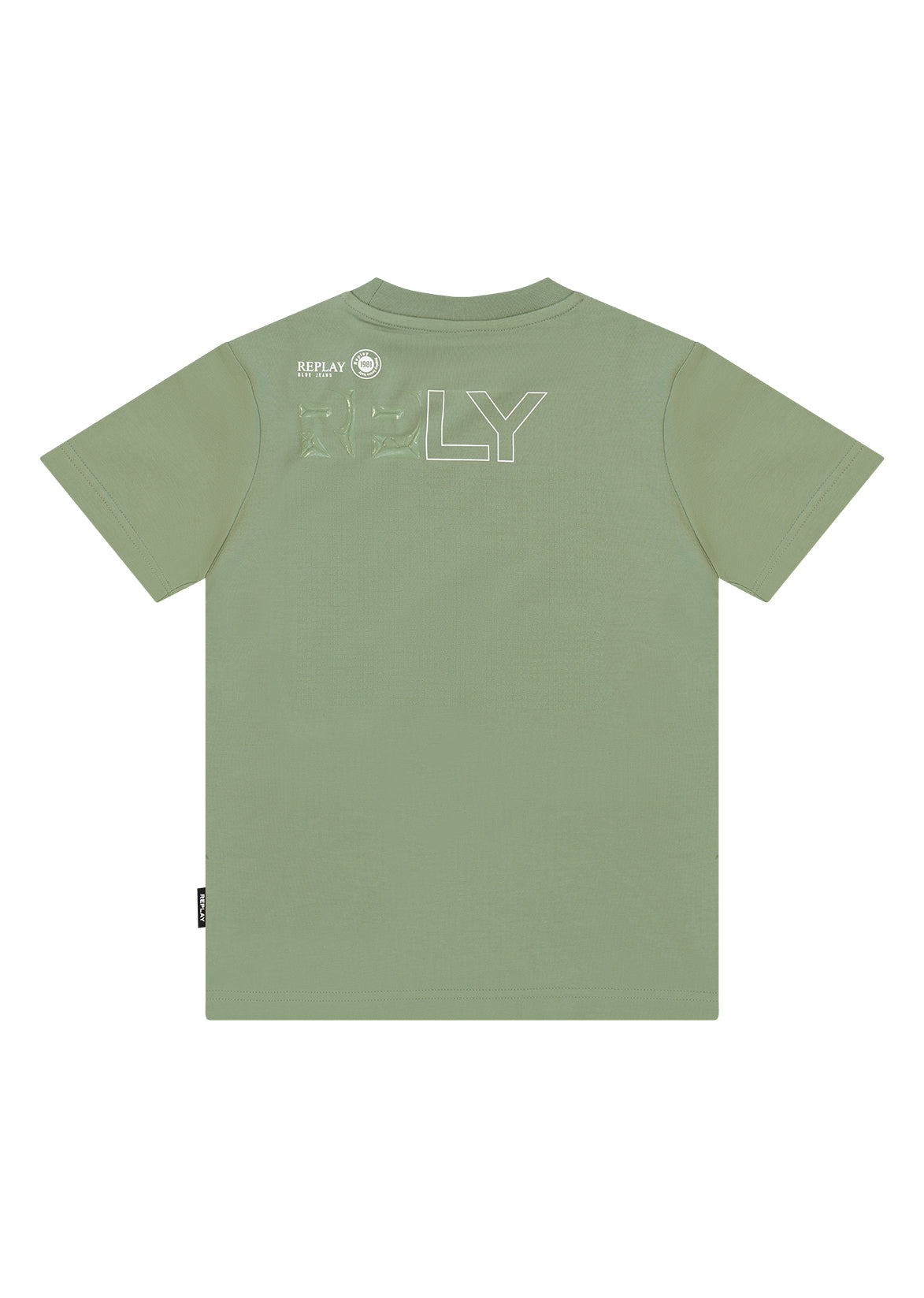 חולצת טישרט REPLAY פאץ׳ בחזה ומבנה נקי לילדים Green / 2Y