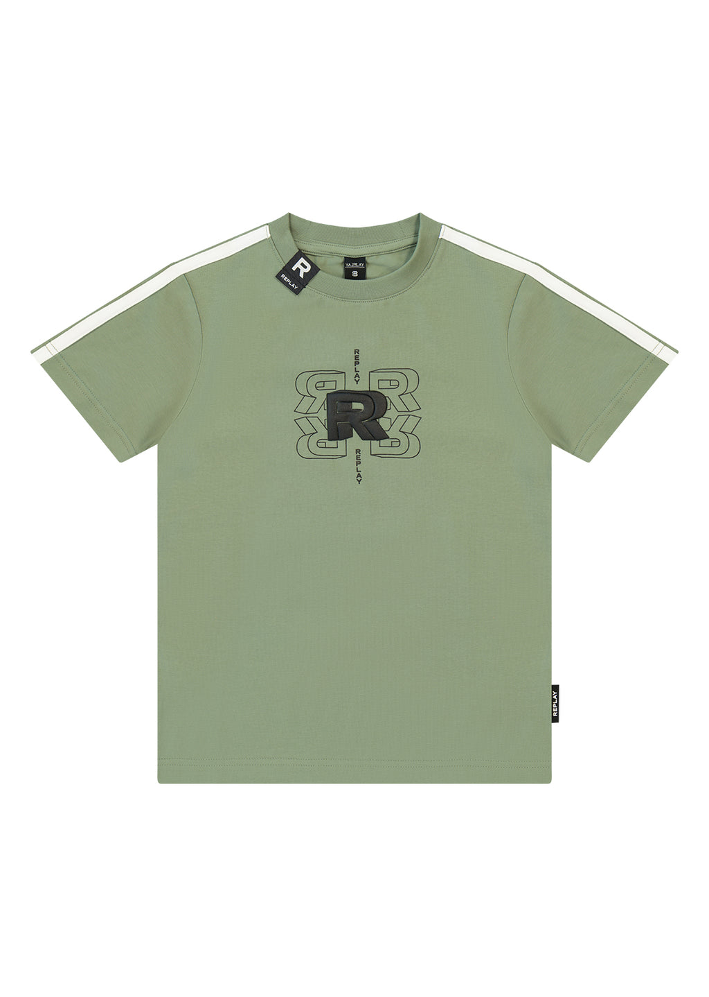 חולצת טישרט REPLAY עם פאץ׳ מרובע בחזה לילדים Green / 2Y