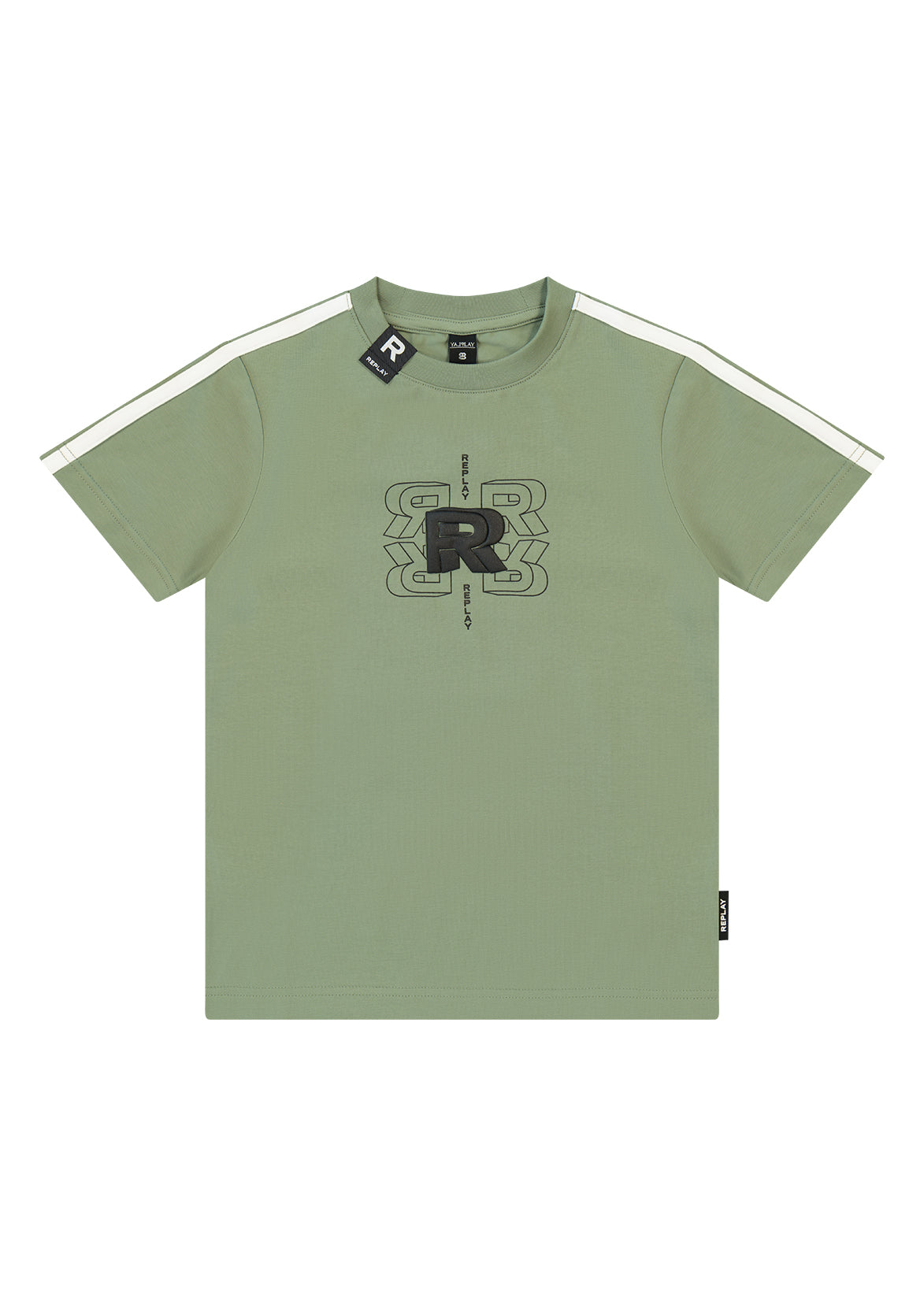 חולצת טישרט REPLAY עם פאץ׳ מרובע בחזה לילדים Green / 2Y