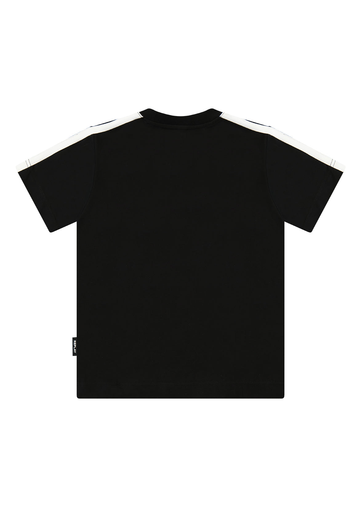 חולצת טישרט REPLAY עם פאץ׳ מרובע בחזה לילדים BLACK / 2Y