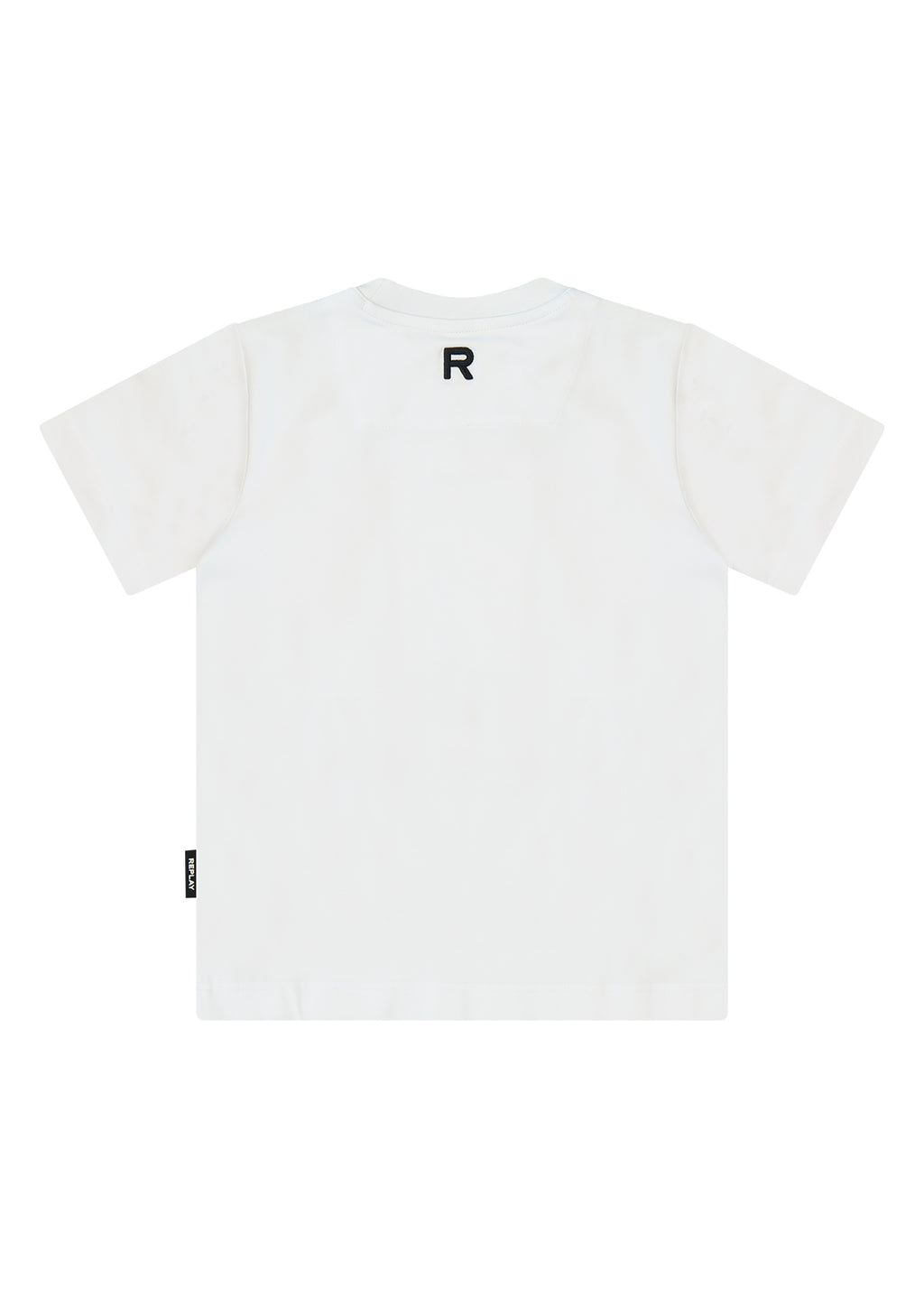 חולצת טישרט REPLAY בסיס עם לוגו קטן קדמי לילדים WHITE / 2Y
