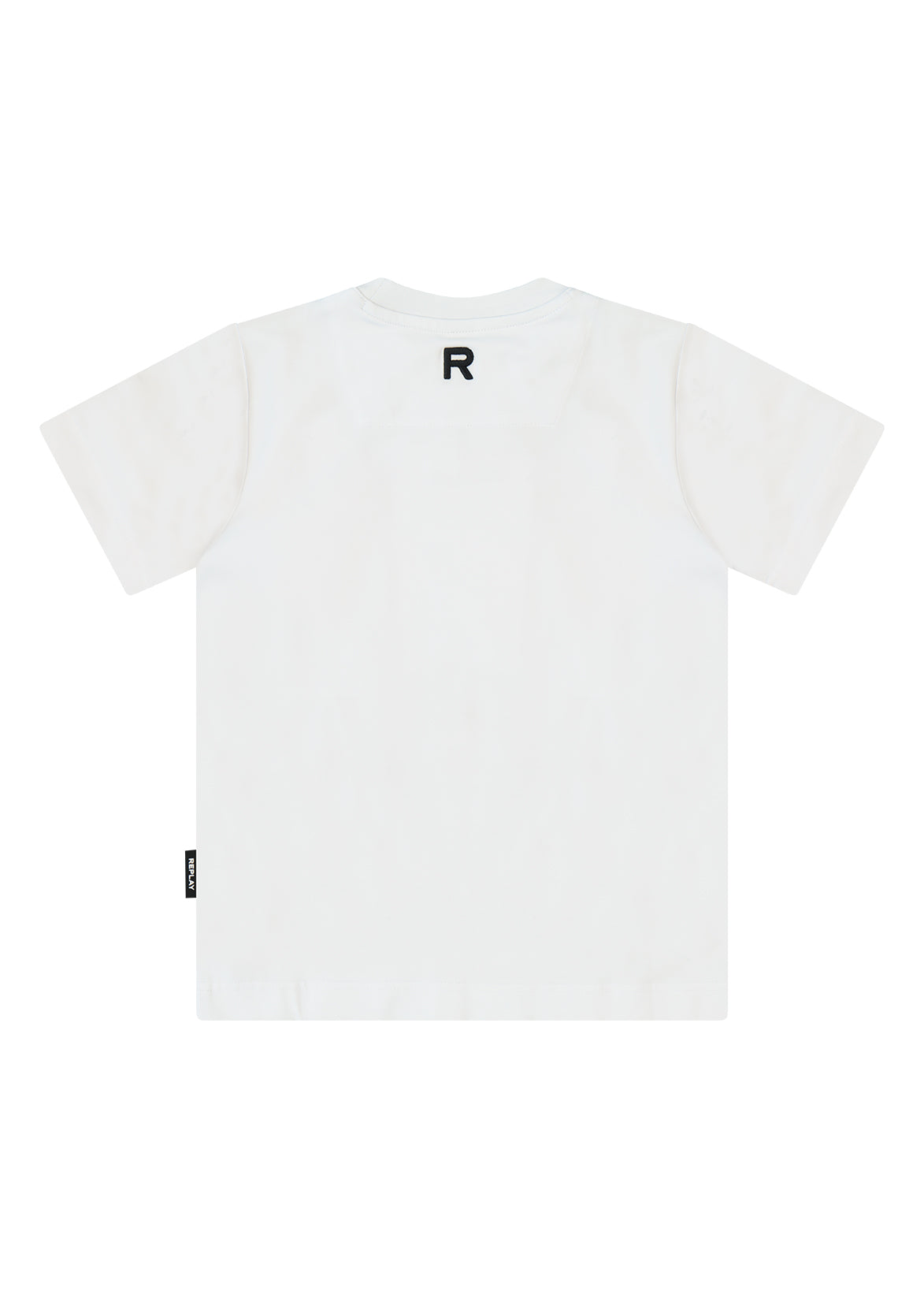 חולצת טישרט REPLAY בסיס עם לוגו קטן קדמי לילדים WHITE / 2Y