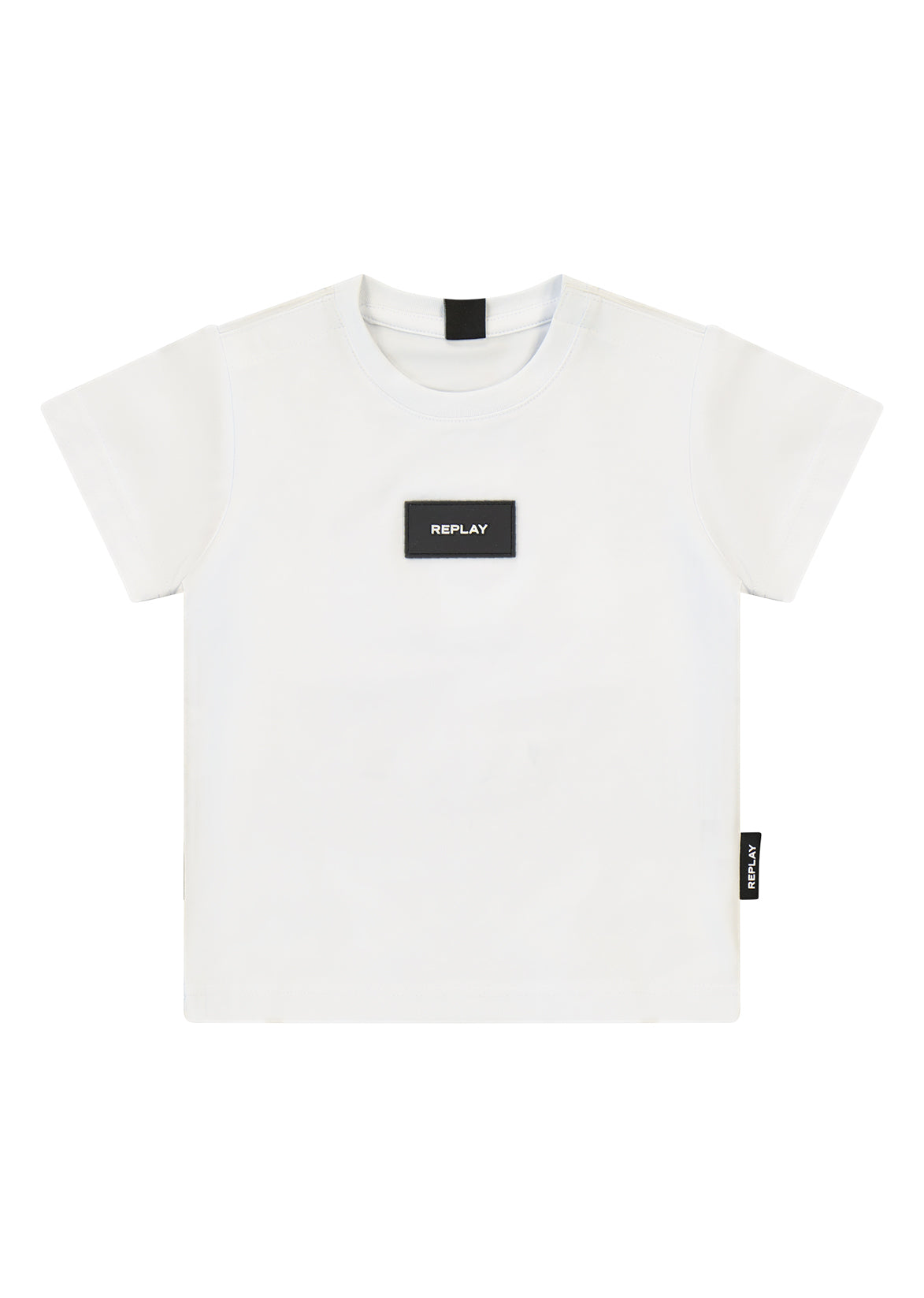 חולצת טישרט REPLAY בסיס עם לוגו קטן קדמי בצד לילדים WHITE / 4Y