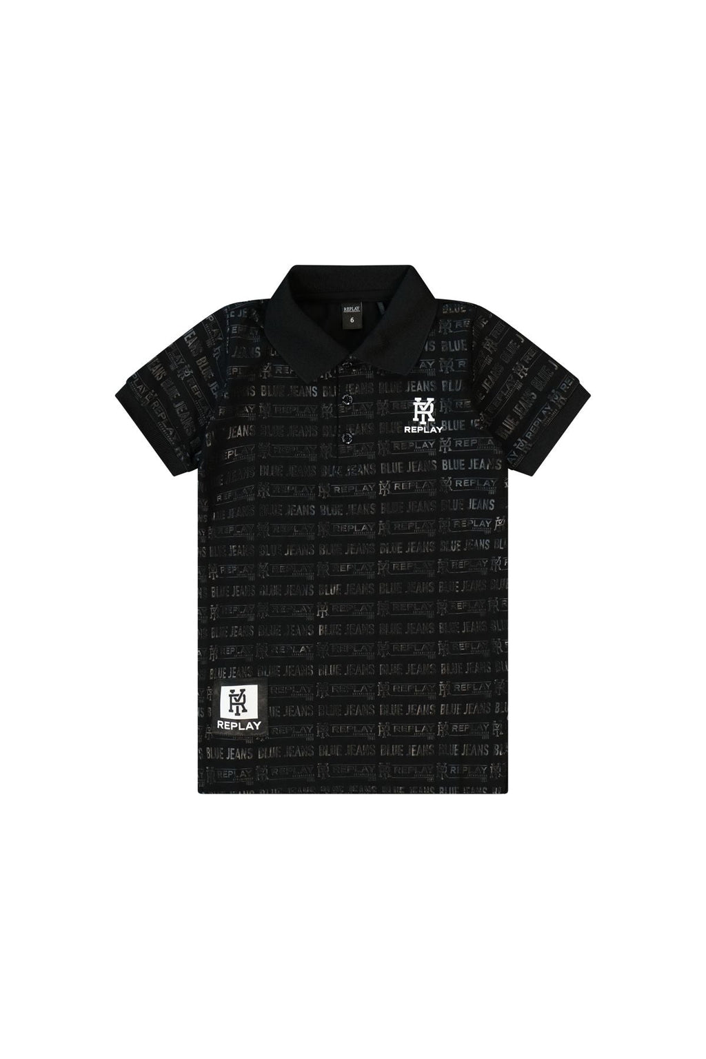 חולצת צווארון REPLAY בעיצוב ייחודי לילדים Black / 4Y