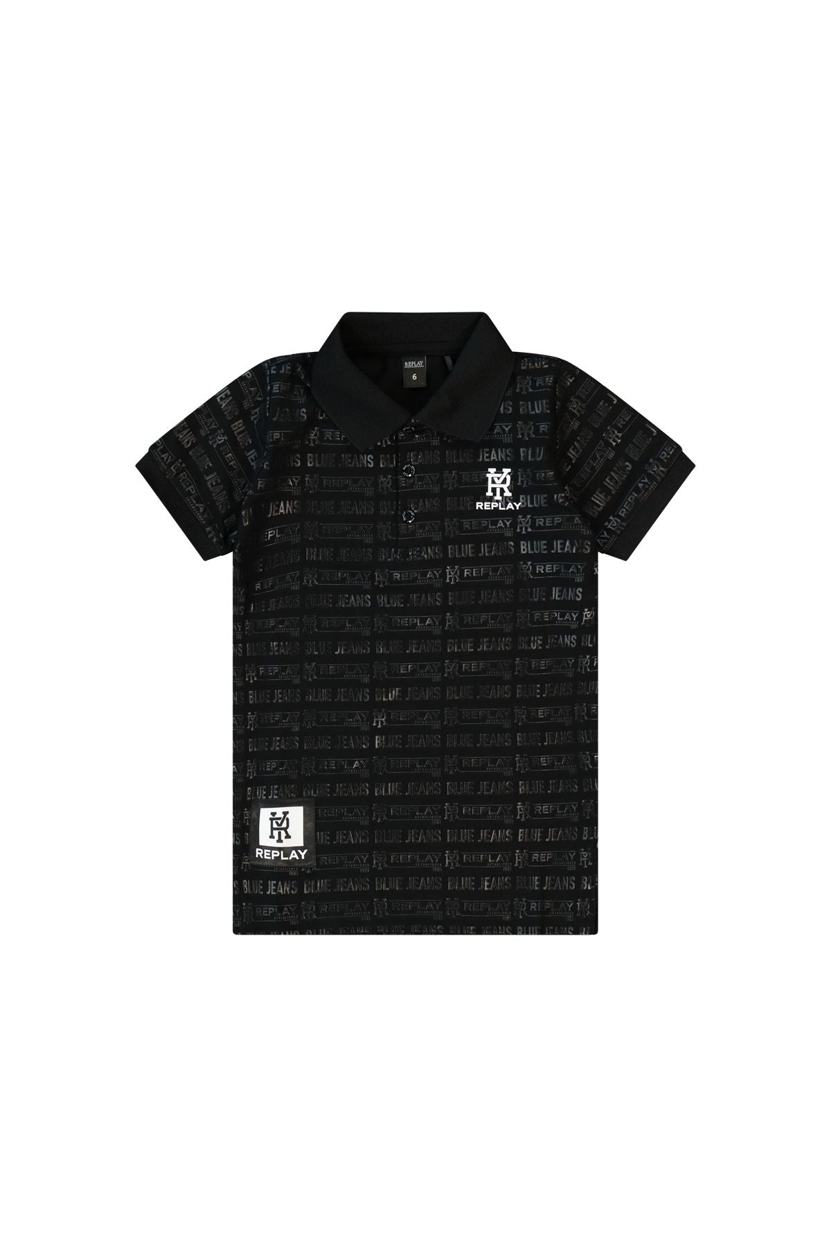 חולצת צווארון REPLAY בעיצוב ייחודי לילדים Black / 4Y