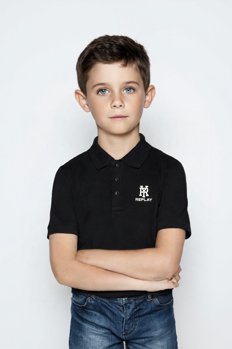 חולצת צווארון REPLAY לוגו מותג בצד לילדים