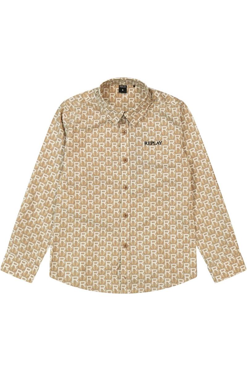 חולצה מכופתרת REPLAY לוגו מונוגרמה לילדים