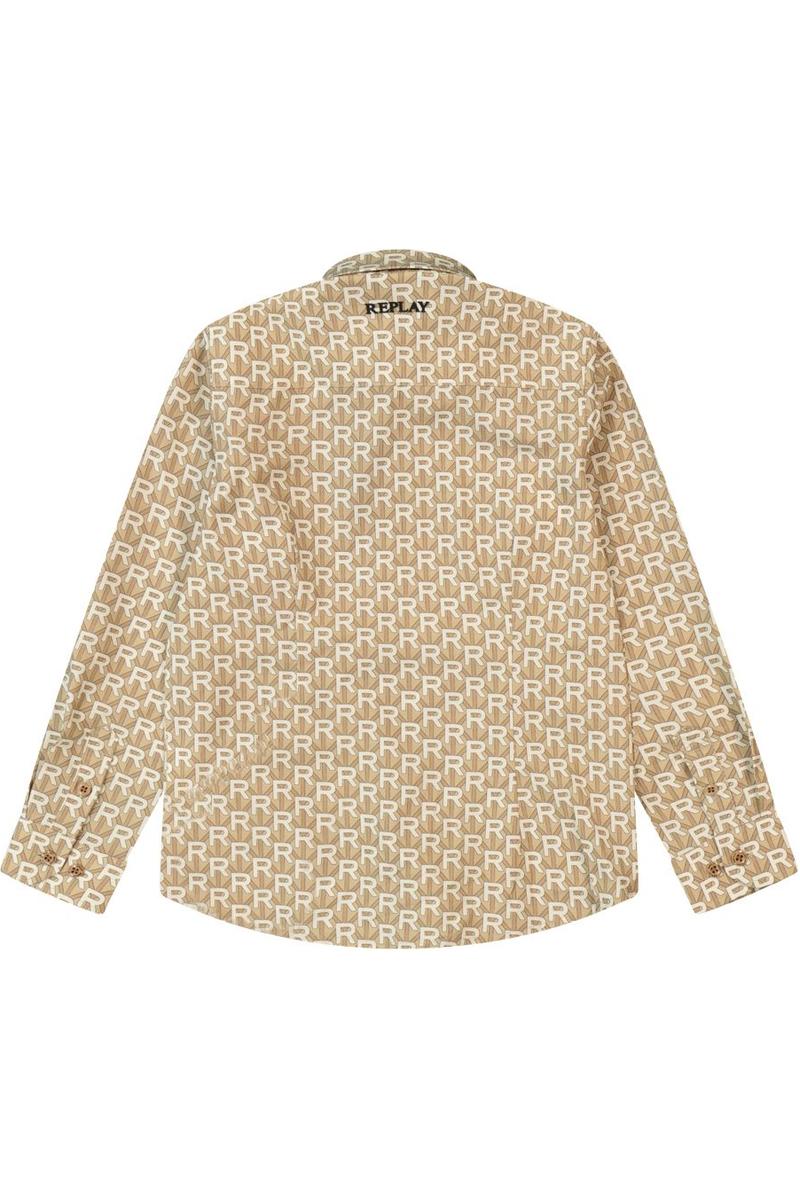 חולצה מכופתרת REPLAY לוגו מונוגרמה לילדים