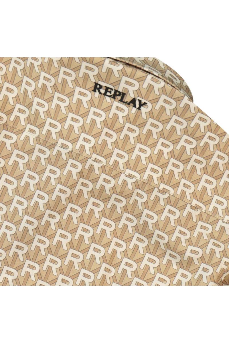 חולצה מכופתרת REPLAY לוגו מונוגרמה לילדים