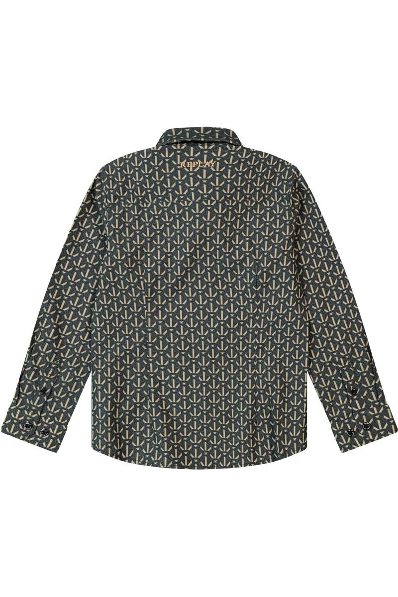 חולצה מכופתרת REPLAY לוגו מונוגרמה לילדים