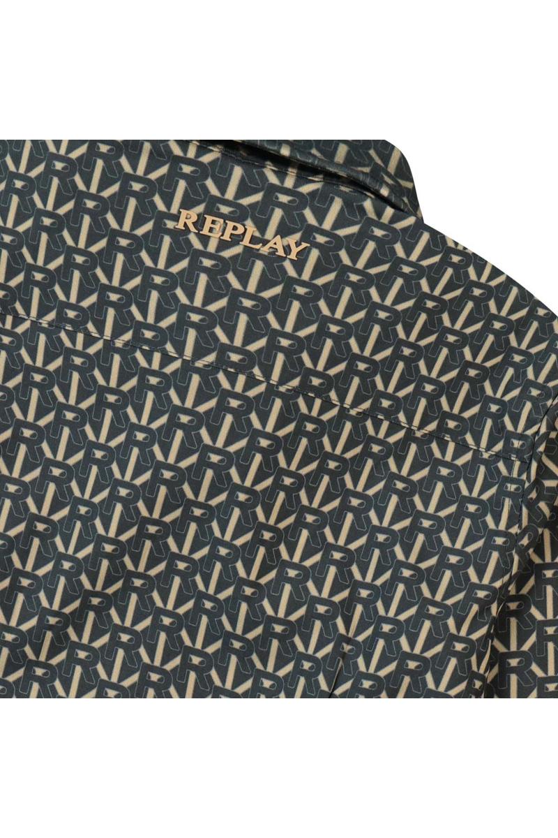 חולצה מכופתרת REPLAY לוגו מונוגרמה לילדים