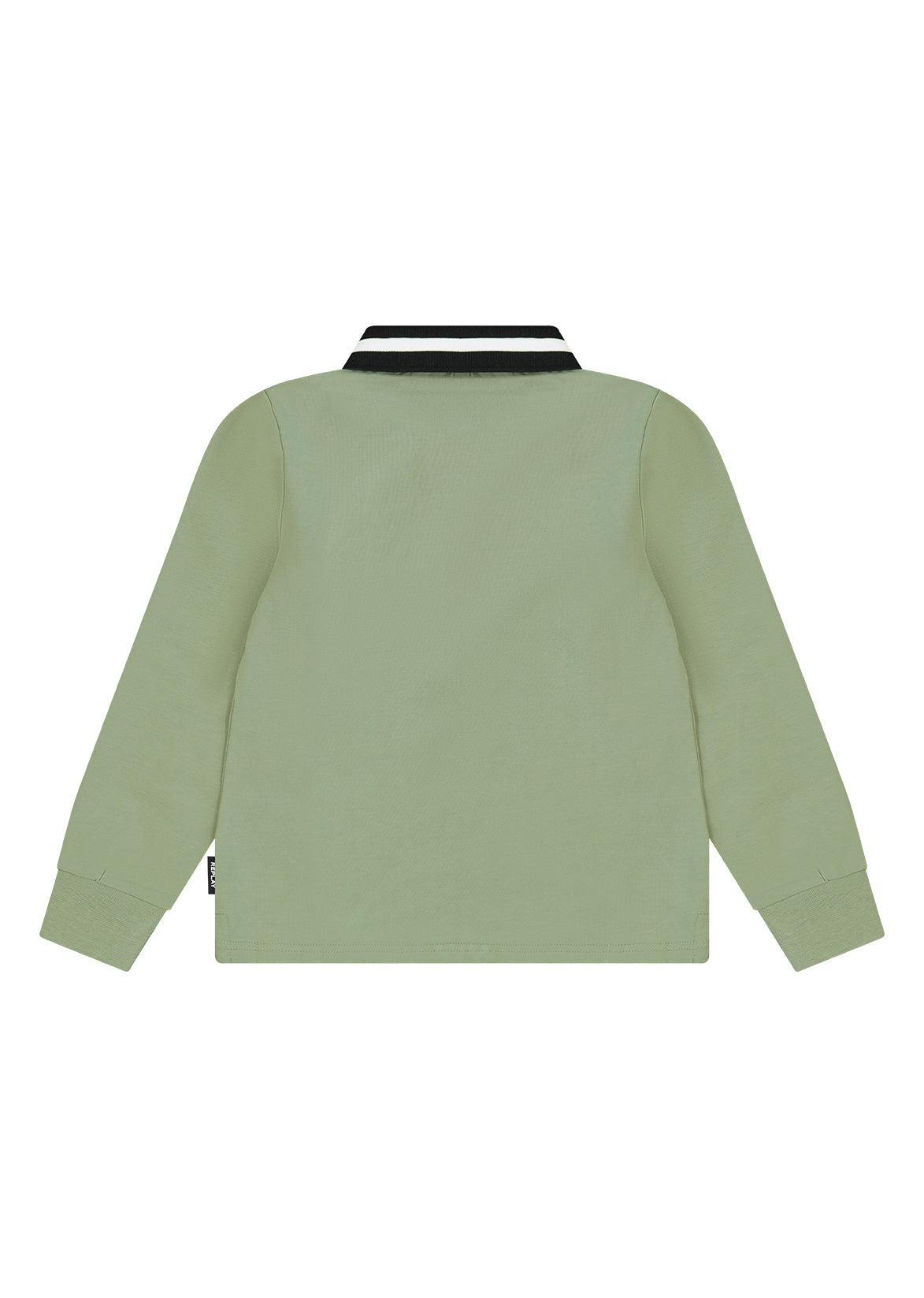חולצת צווארון REPLAY שרוול ארוך לוגו מותג בצד לילדים Green / 4Y