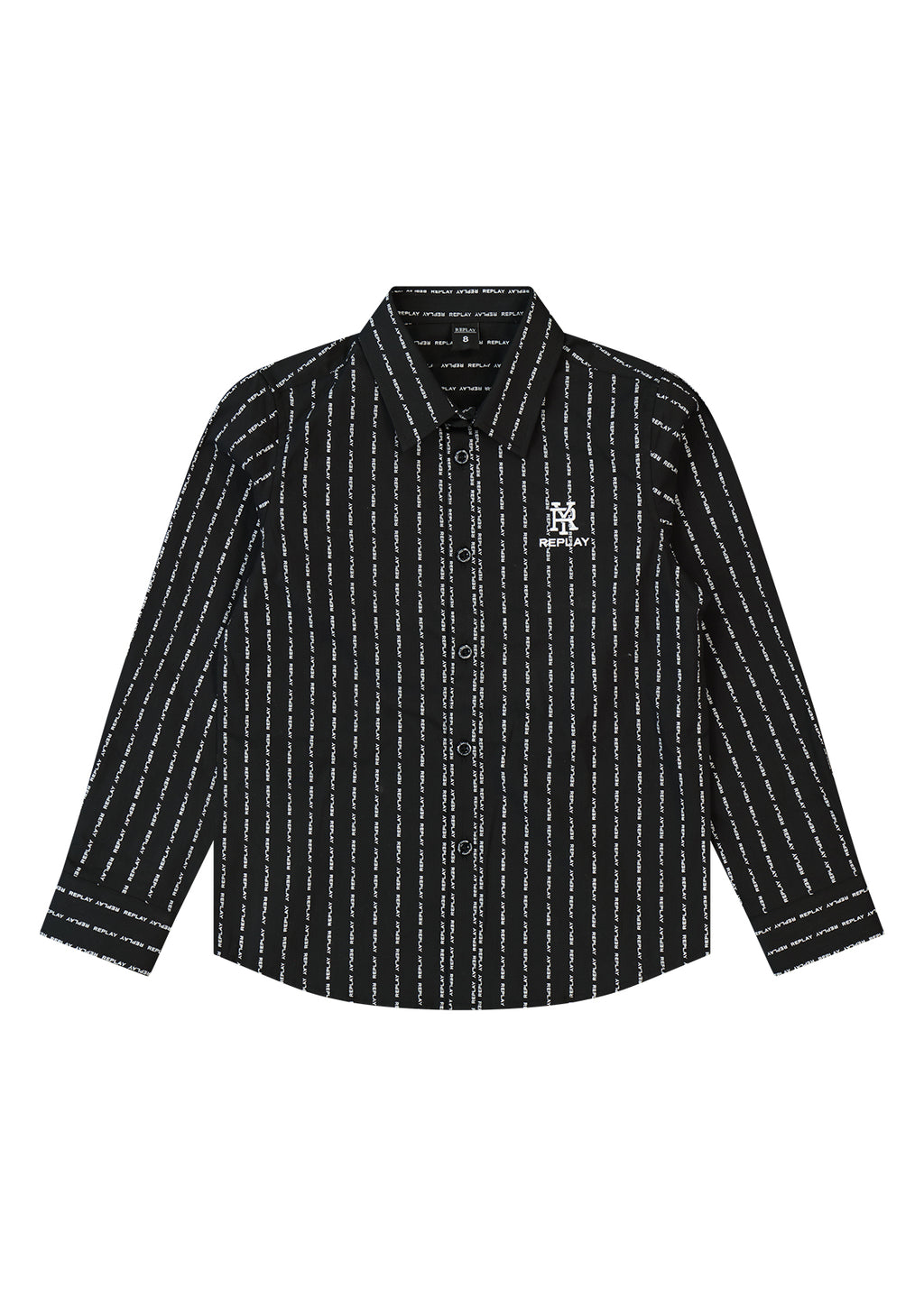חולצת צווארון REPLAY שרוול ארוך לוגו מותג בצד לילדים BLACK / 4Y