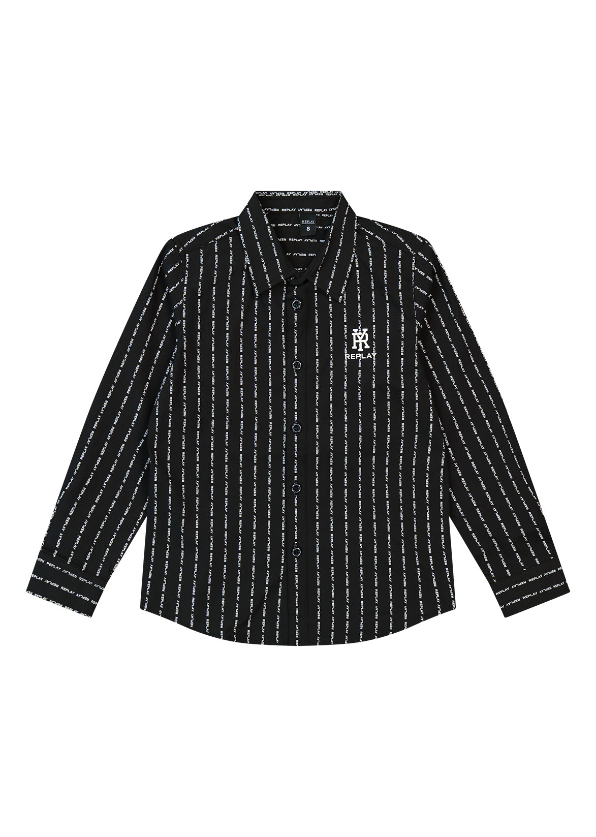 חולצה מכופתרת REPLAY עם כיס חזה קטן וגזרה קלאסית לילדים