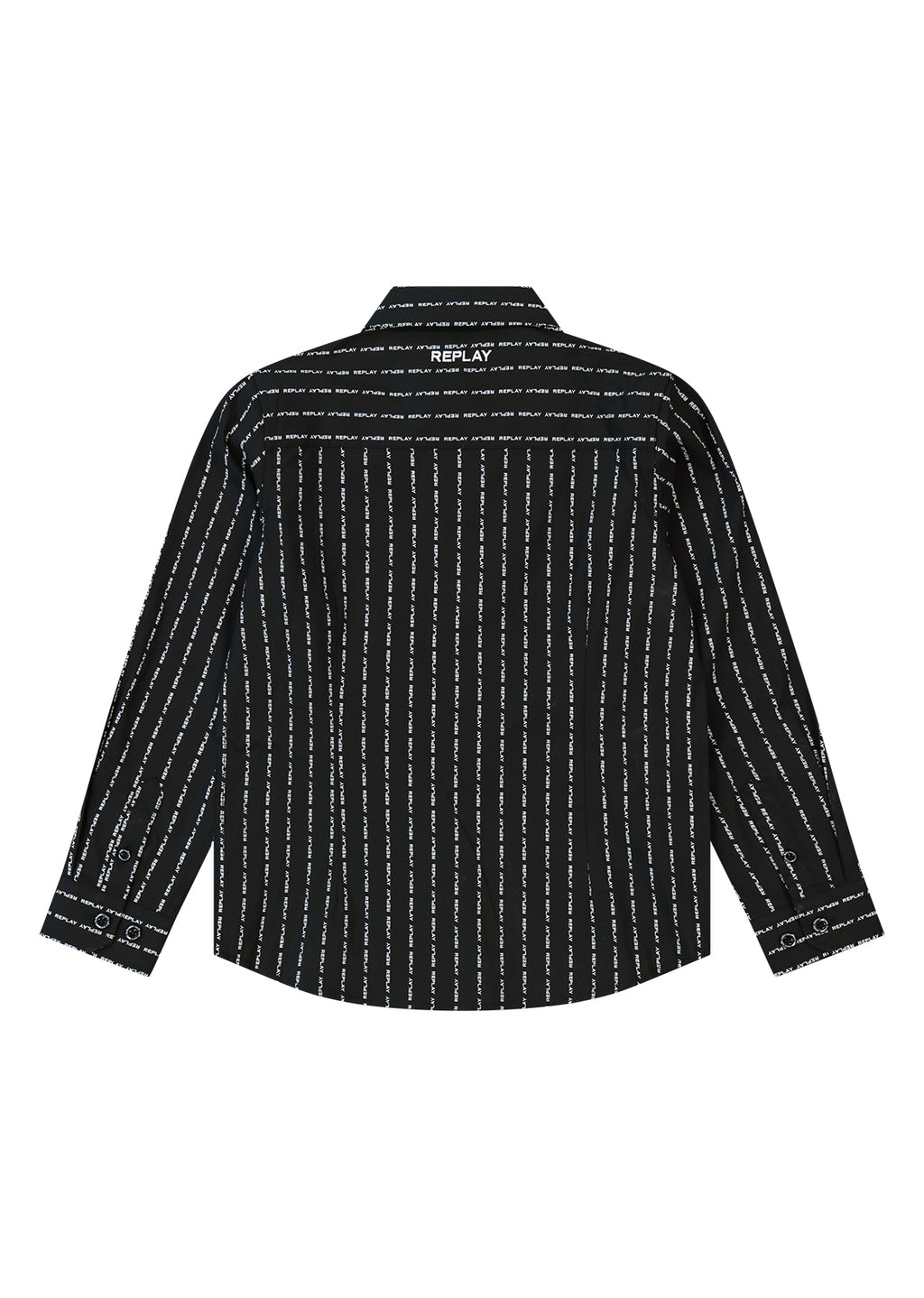חולצת צווארון REPLAY שרוול ארוך לוגו מותג בצד לילדים BLACK / 4Y