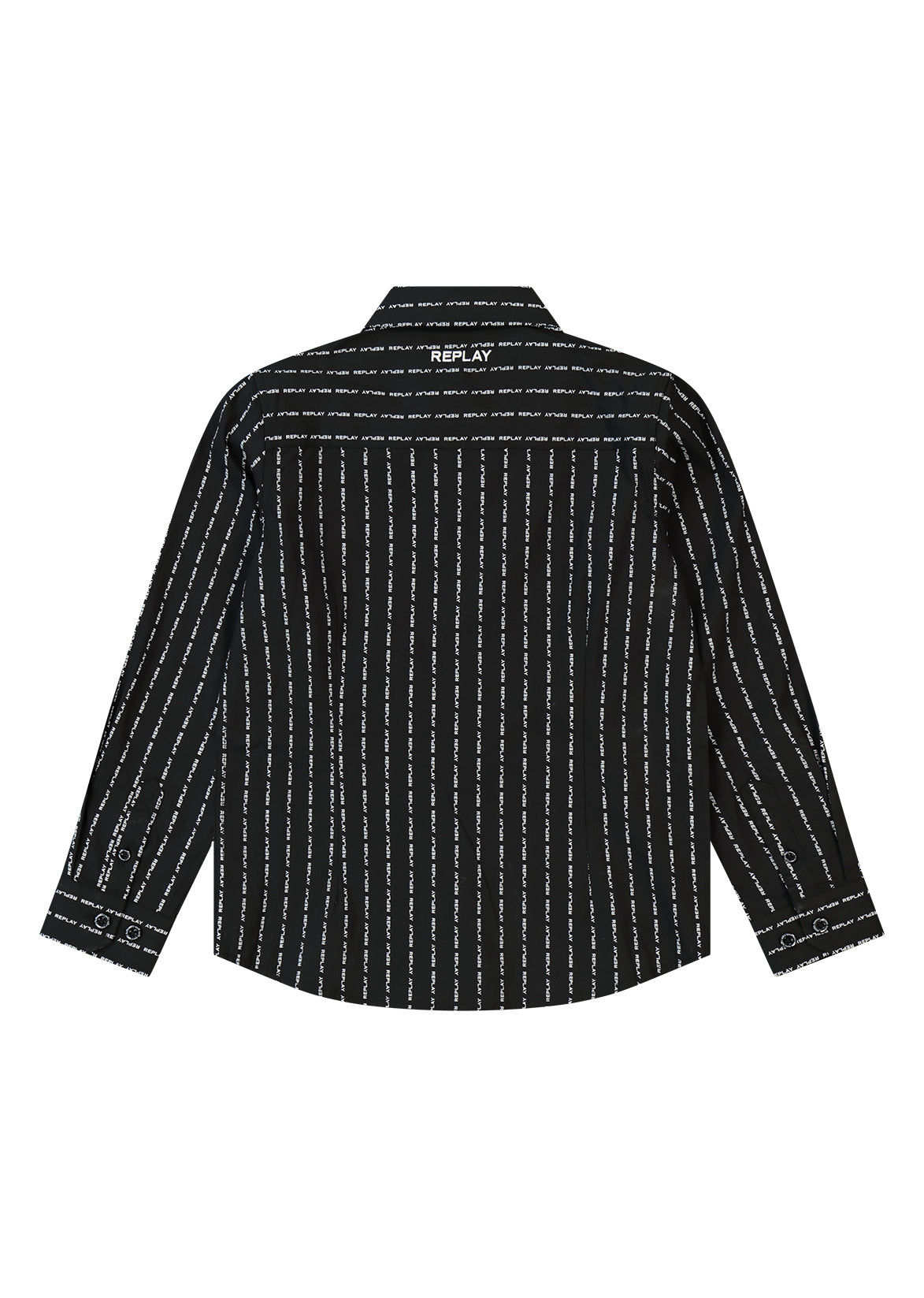 חולצת צווארון REPLAY שרוול ארוך לוגו מותג בצד לילדים BLACK / 4Y