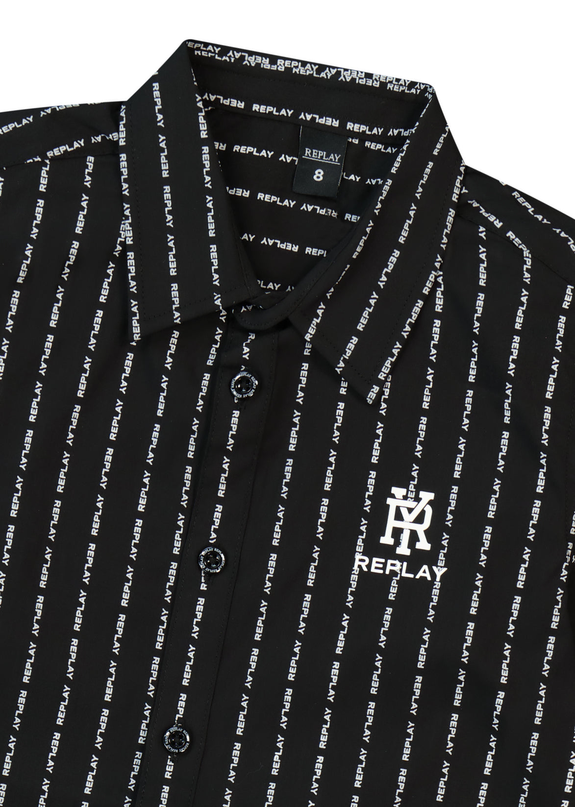 חולצה מכופתרת REPLAY עם כיס חזה קטן וגזרה קלאסית לילדים