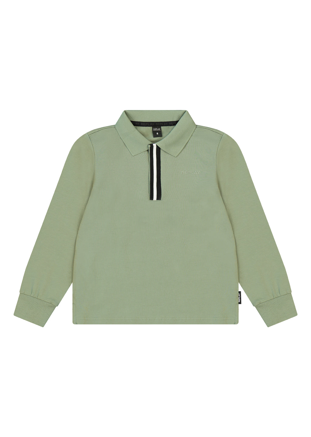 חולצת צווארון REPLAY שרוול ארוך לוגו מותגלילדים Green / 4Y