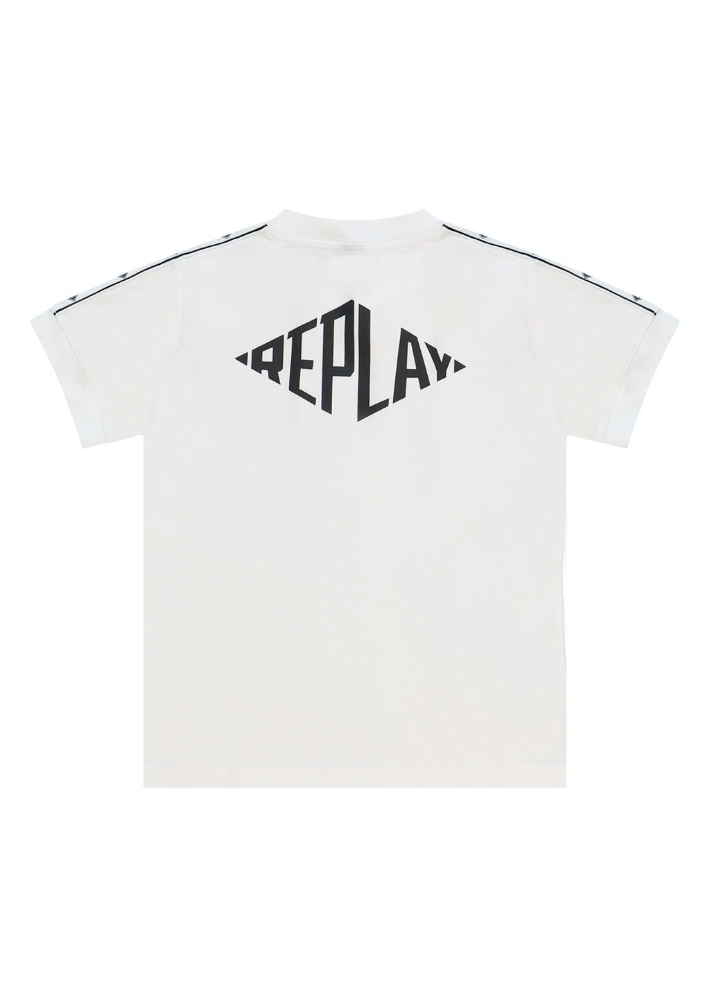 חולצת טישרט REPLAY עם לוגו גדול גרפי קדמי לילדים WHITE / 4Y