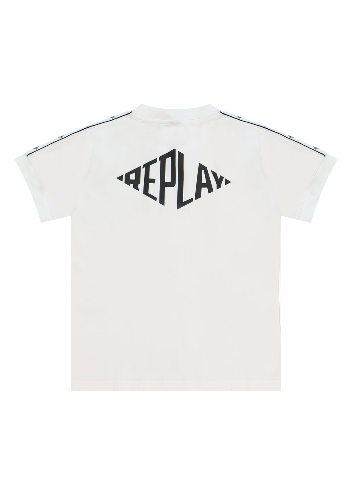 חולצת טישרט REPLAY עם לוגו גדול גרפי קדמי לילדים WHITE / 4Y