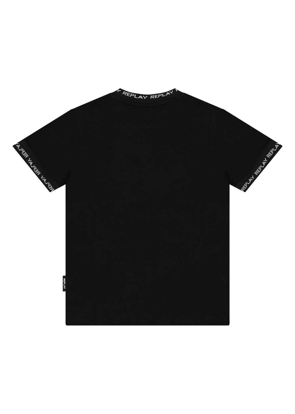 חולצת טישרט REPLAY עם דיטייל שרוולים מודגש לילדים BLACK / 2Y