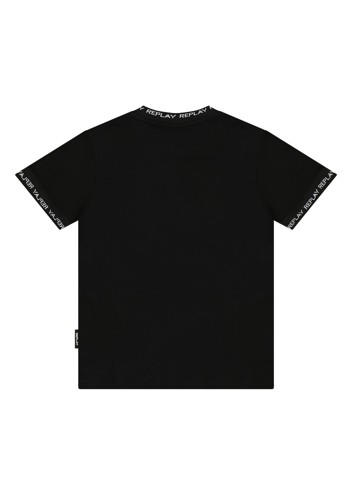 חולצת טישרט REPLAY עם דיטייל שרוולים מודגש לילדים BLACK / 2Y