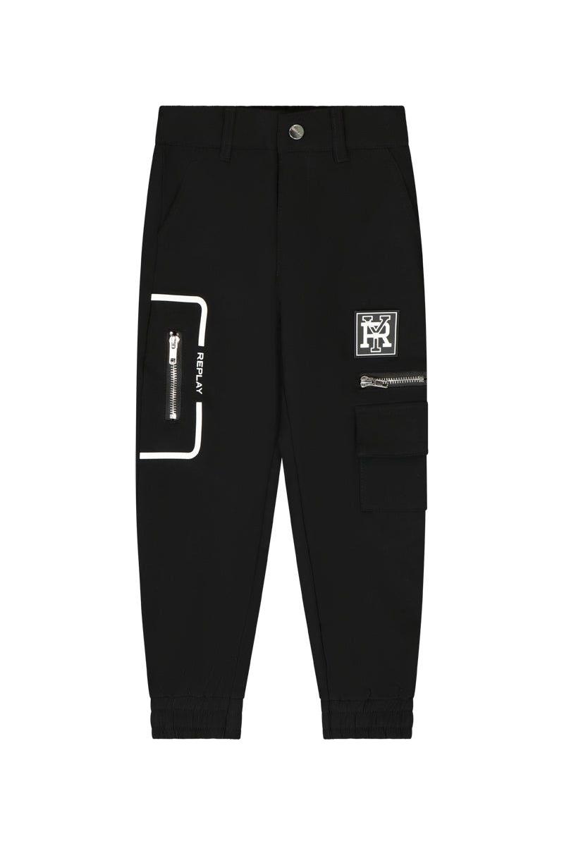 מכנסי דגמ"ח REPLAY רוכסן בצד לילדים Black / 4Y