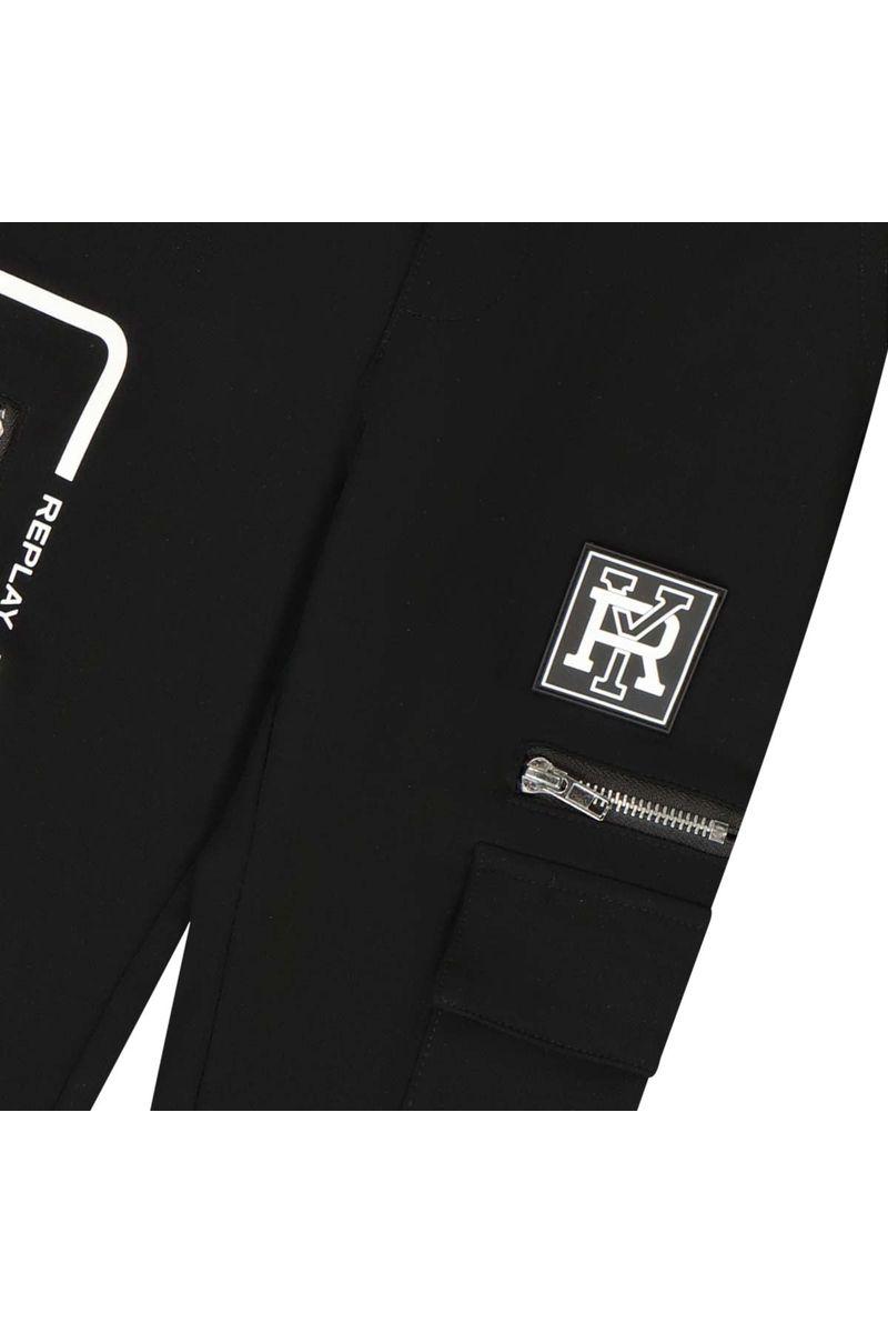 מכנסי דגמ"ח REPLAY רוכסן בצד לילדים Black / 4Y