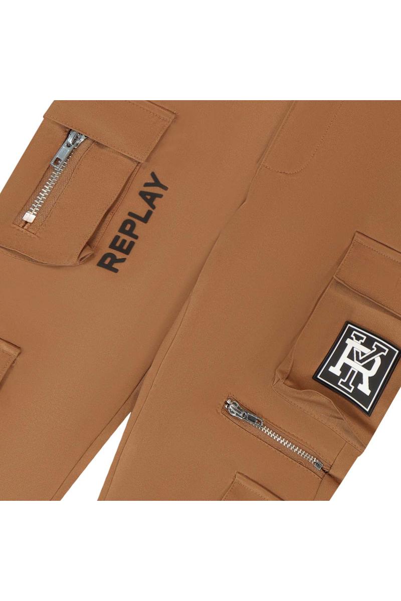מכנסי דגמ"ח REPLAY כיסים בצד לילדים Brown / 4Y