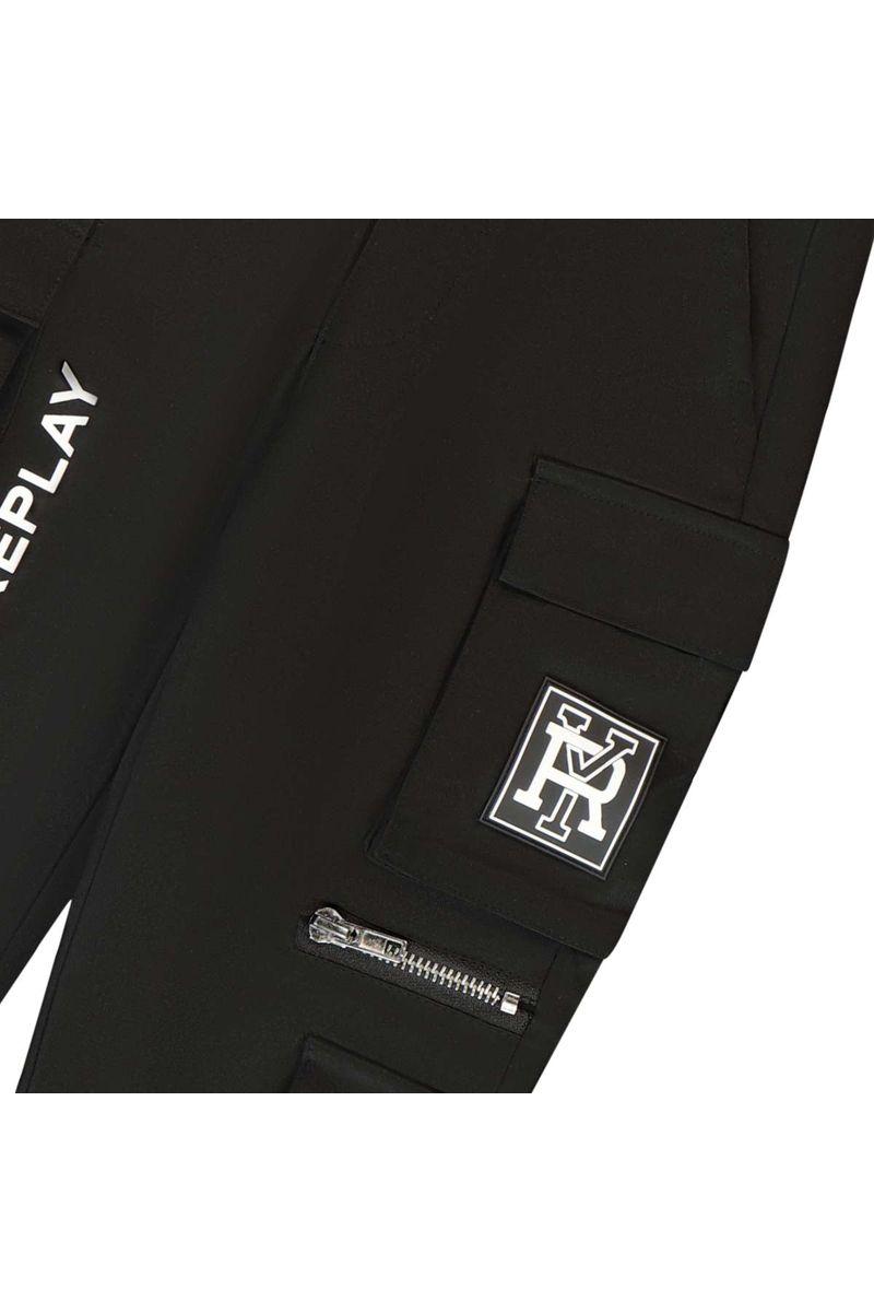 מכנסי דגמ"ח REPLAY כיסים בצד לילדים Black / 4Y