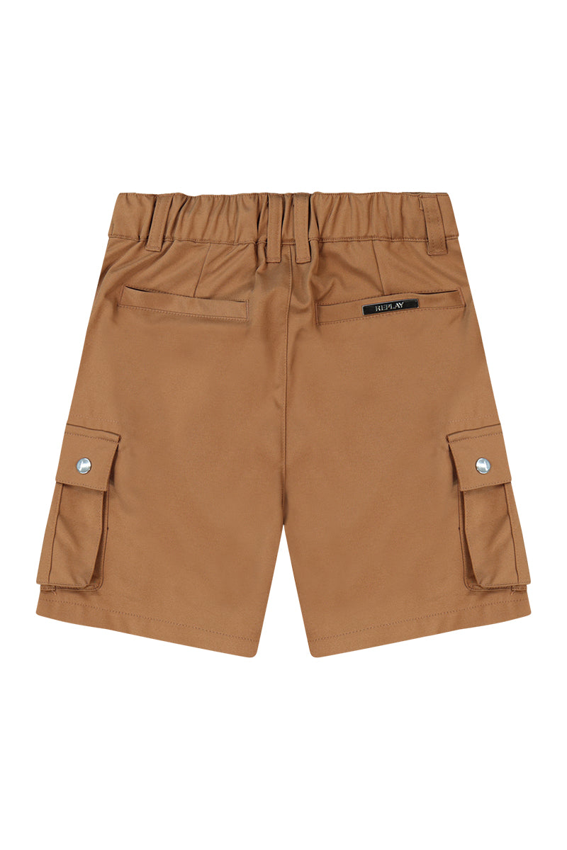 מכנסי ברמודה REPLAY כיסים בצד לילדים Brown / 4Y