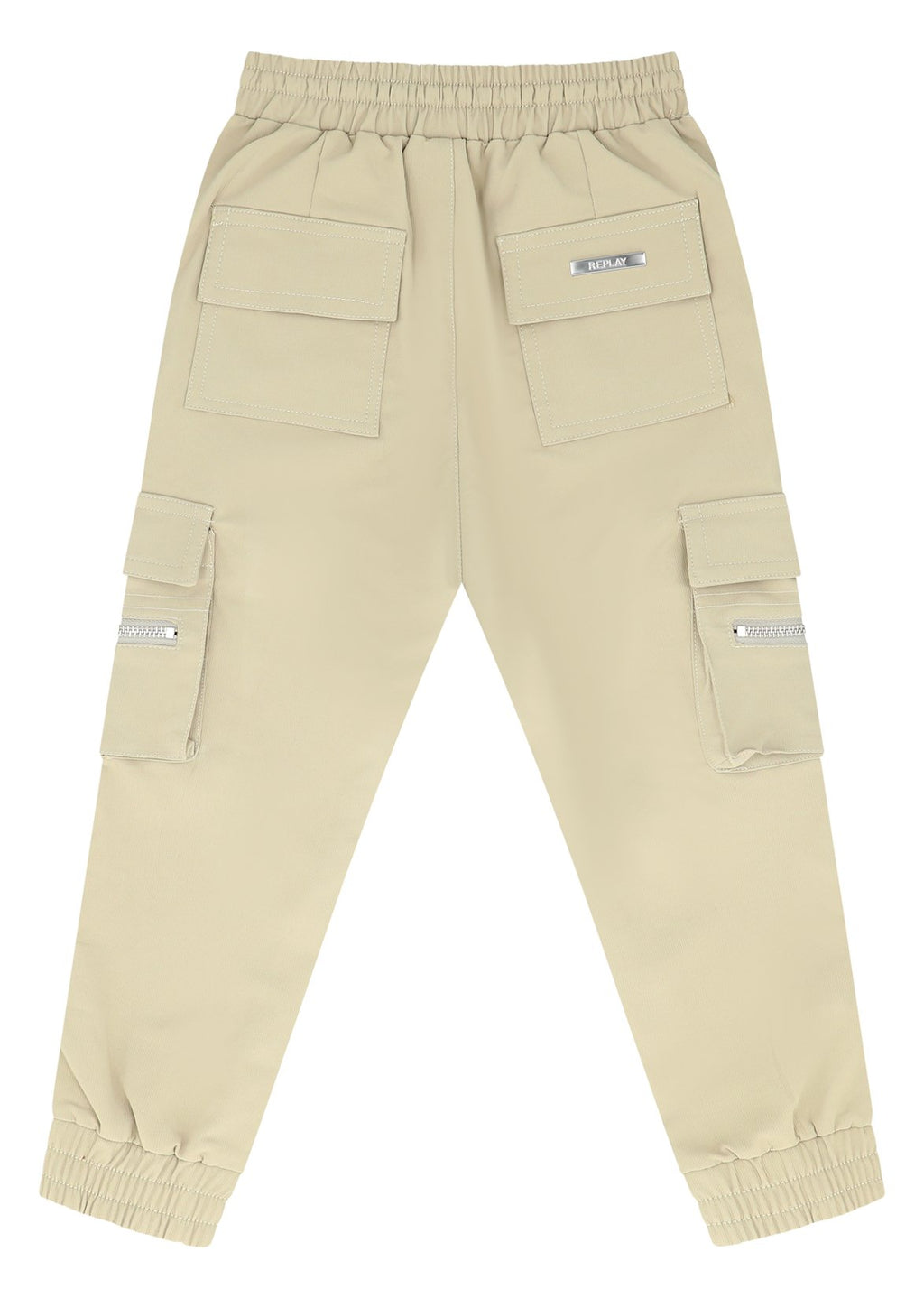 מכנסי דגמ"ח REPLAY כיסים בצדדים גומי לילדים BEIGE / 2Y